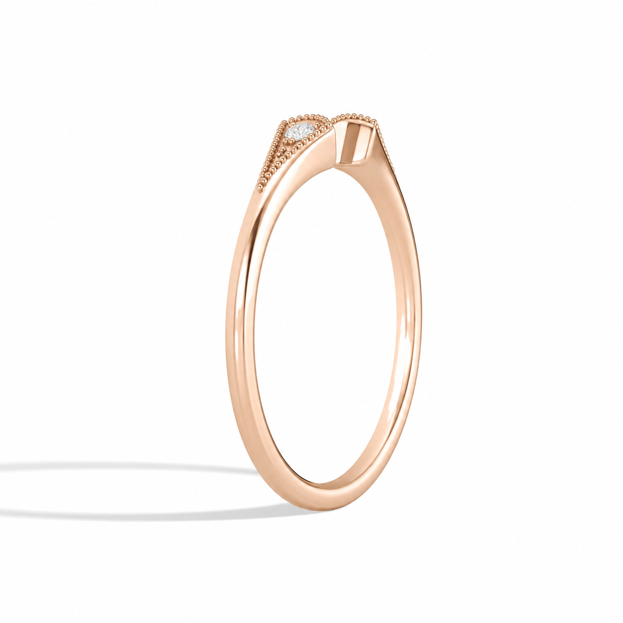 Calla Hudson Milgrain Open Diamond Ring in 14K Rose Gold second product view