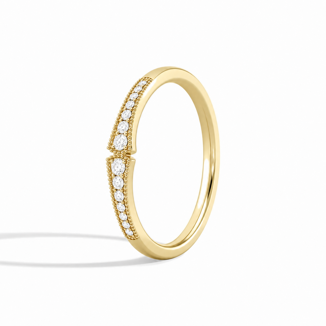 Lyra Starla Milgrain Diamond Ring in 18K Yellow Gold second product view