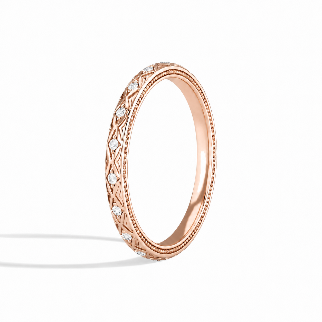 Verena Elara Engraved Diamond Ring in 14K Rose Gold second product view