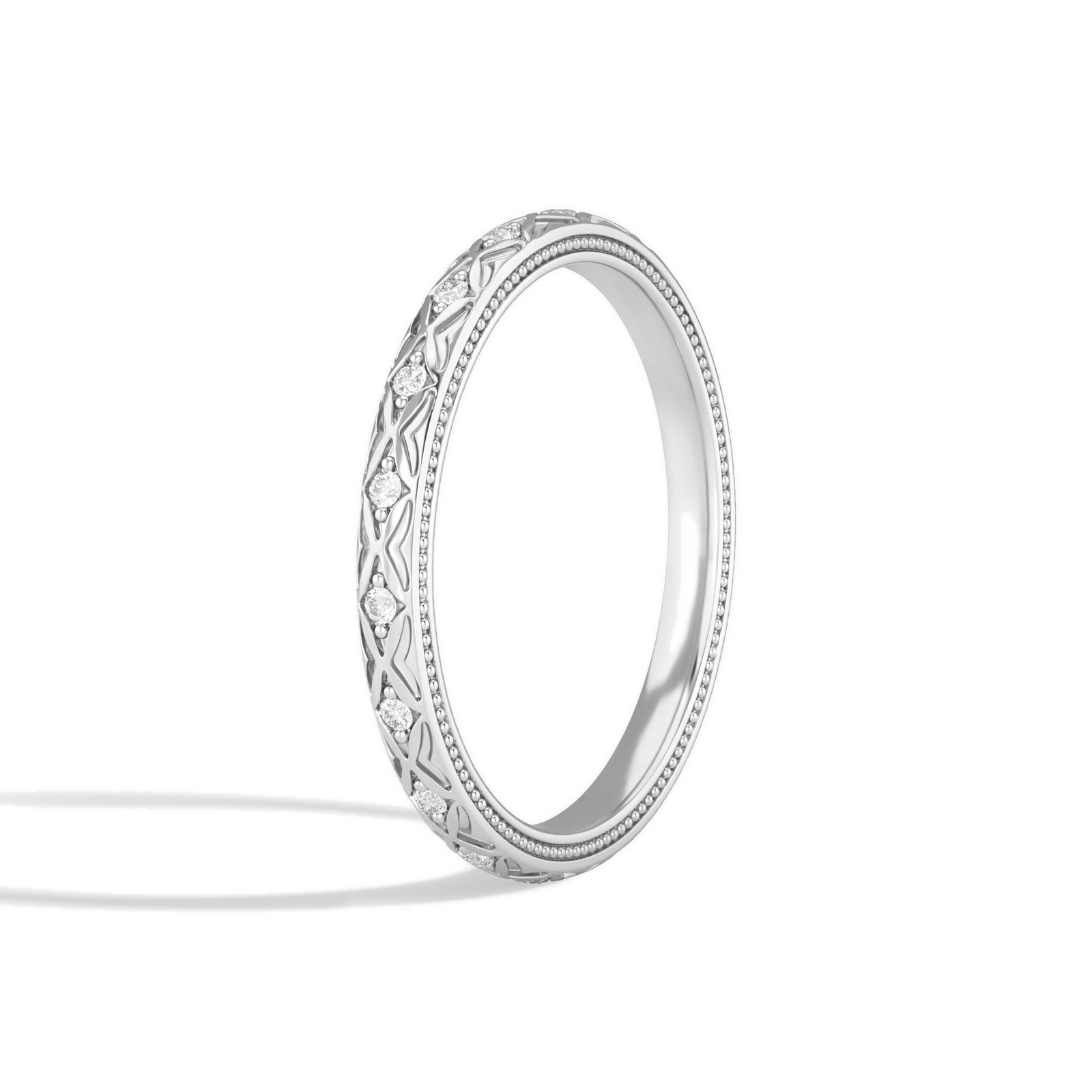 Verena Elara Engraved Diamond Ring in 14K White Gold second product view