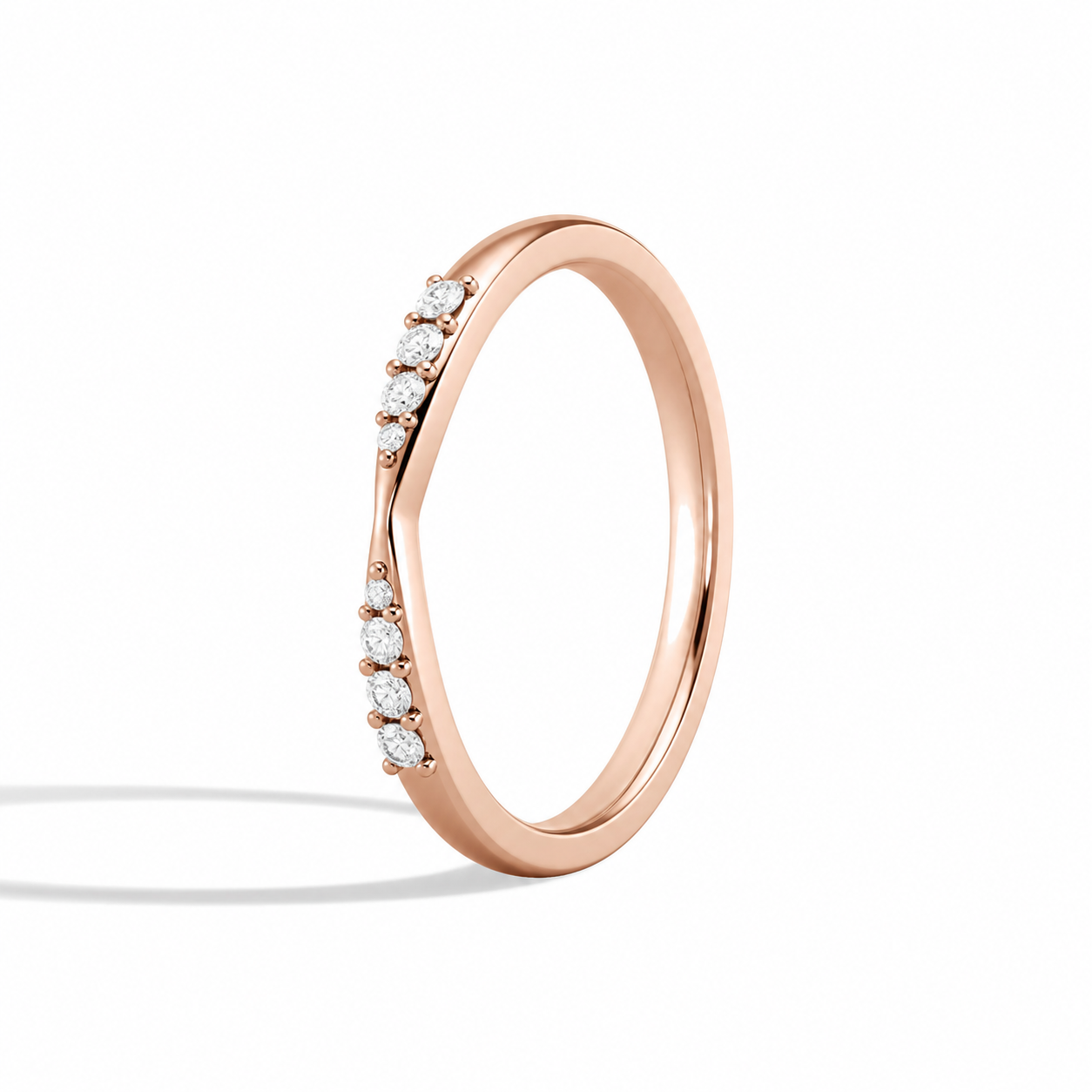 Cosima Cascade Graduated Diamond Ring in 14K Rose Gold second product view