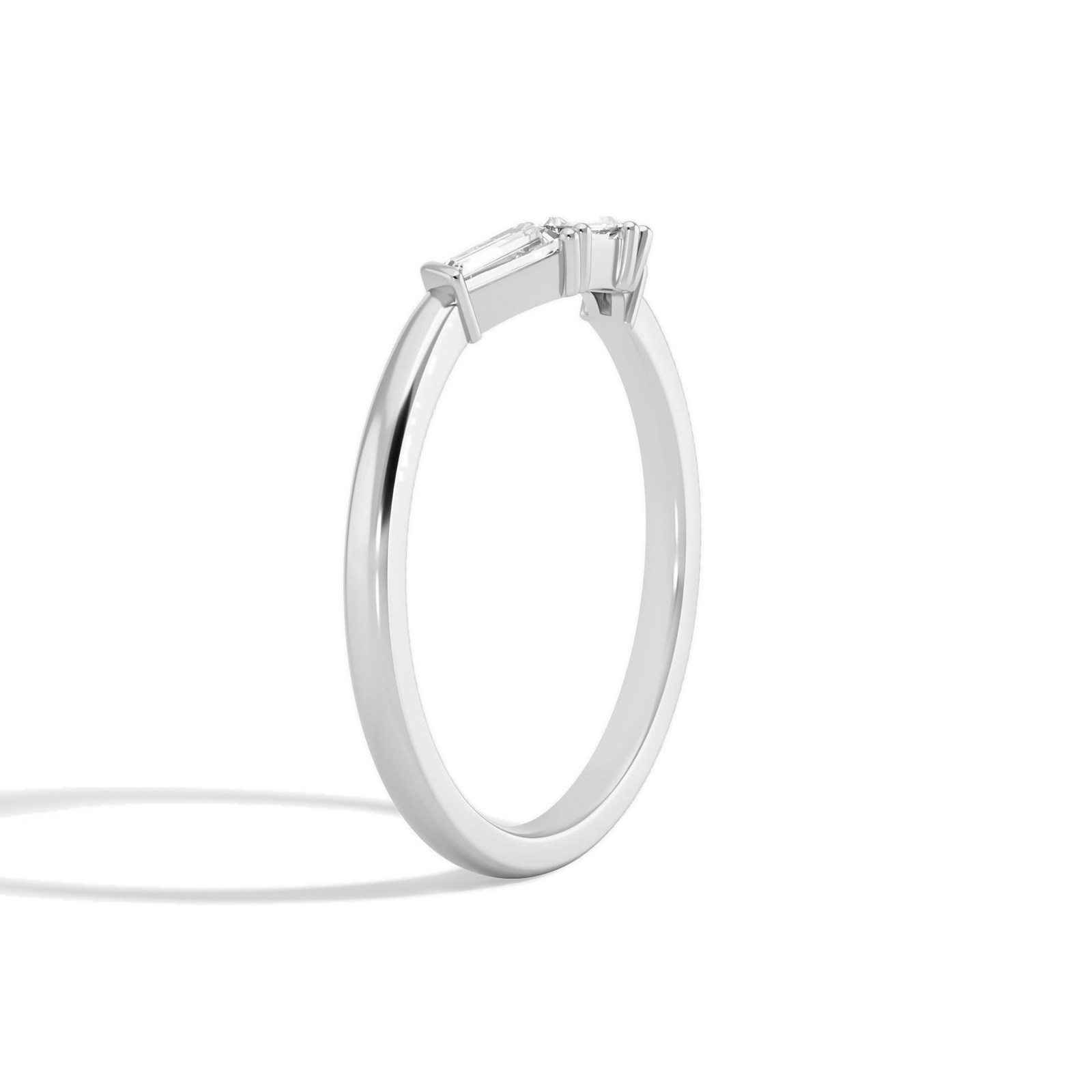 Kira Tapered Baguette Diamond Ring in 18K White Gold second product view