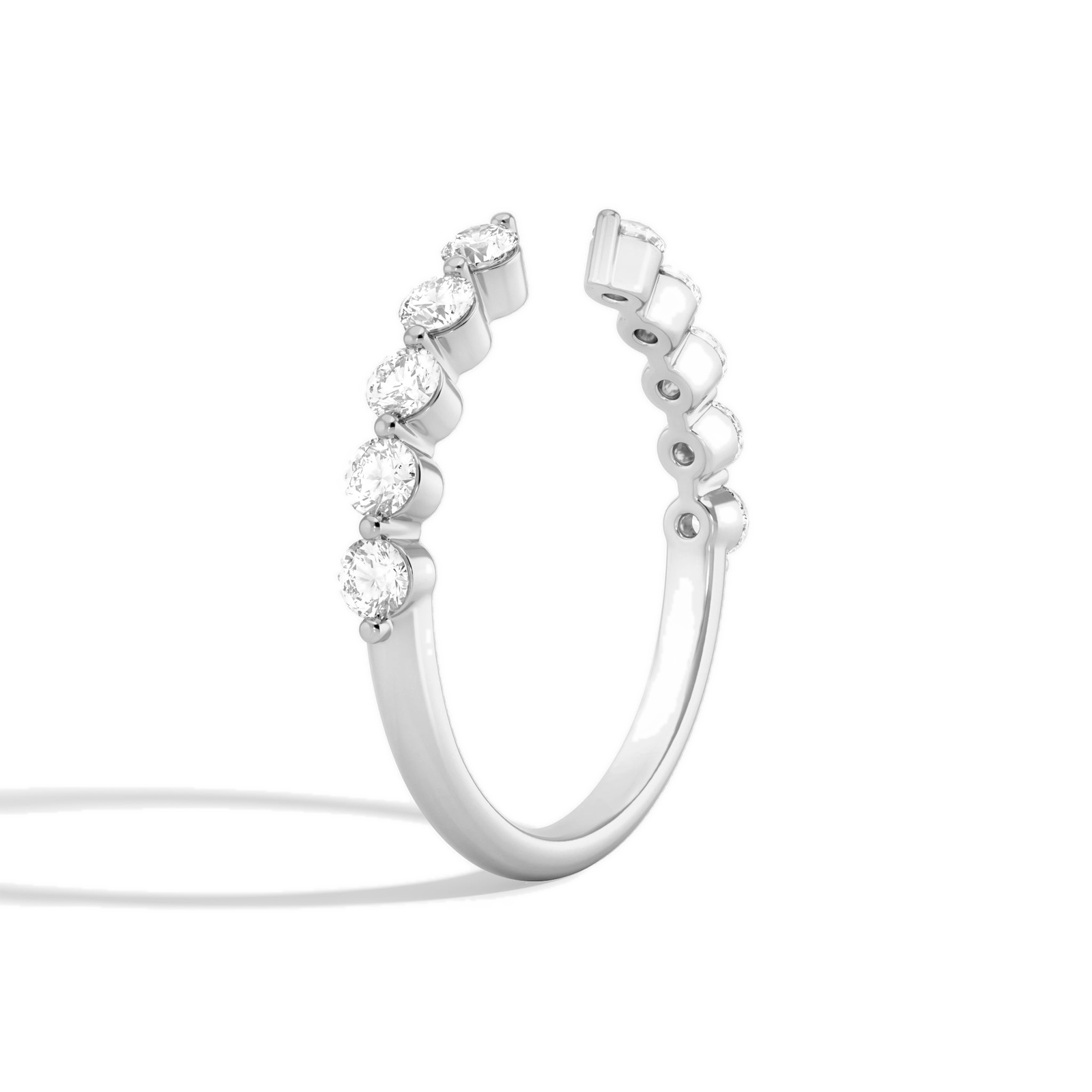 Sylvie Half Coverage Open Diamond Ring in 18K White Gold second product view