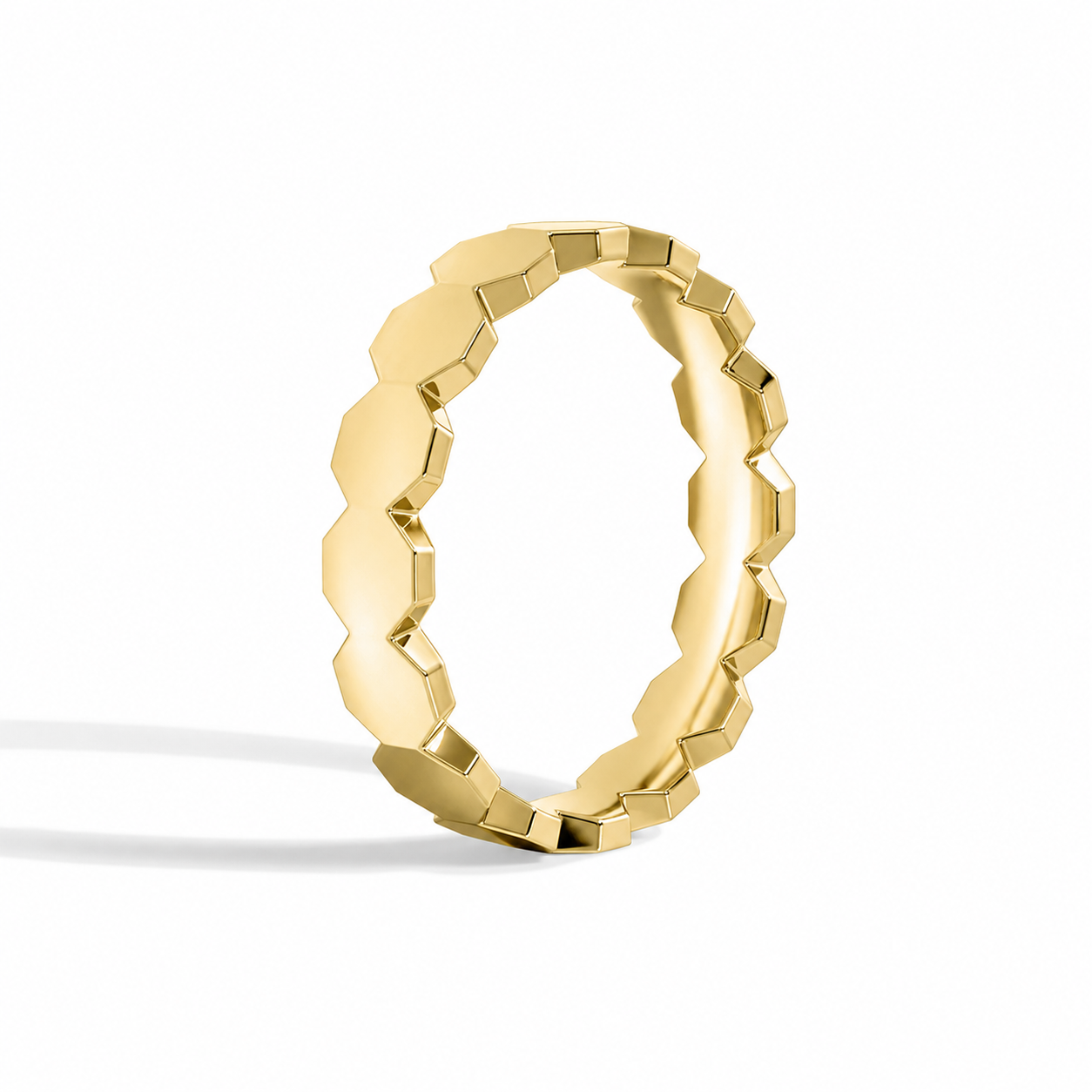 Romilly All Around Octagon Diamond Wedding Band in 14K Yellow Gold second product view