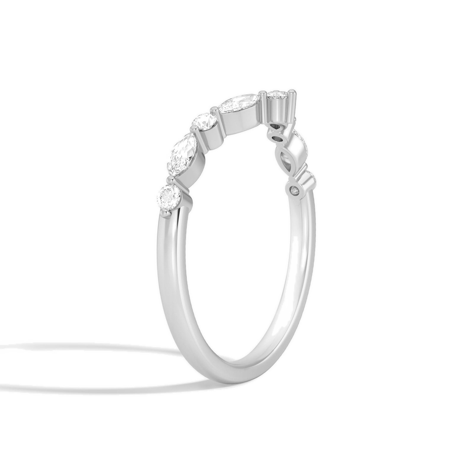 Coralie Luxe Curved Diamond Ring in Platinum second product view