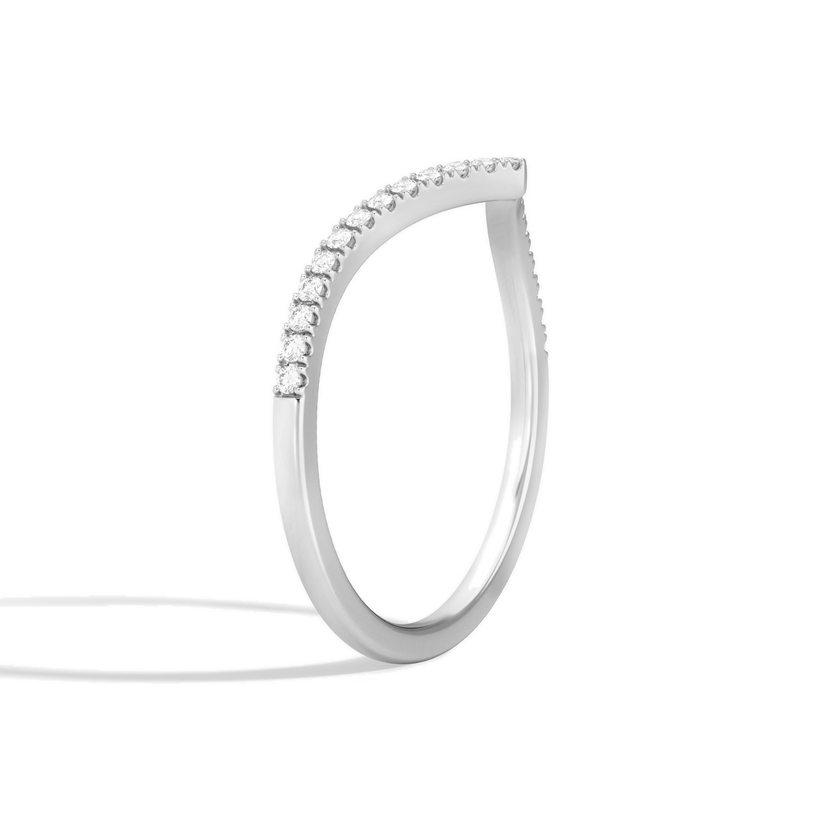 Violetta Curved Ballad Contour Diamond Ring in 18K White Gold second product view