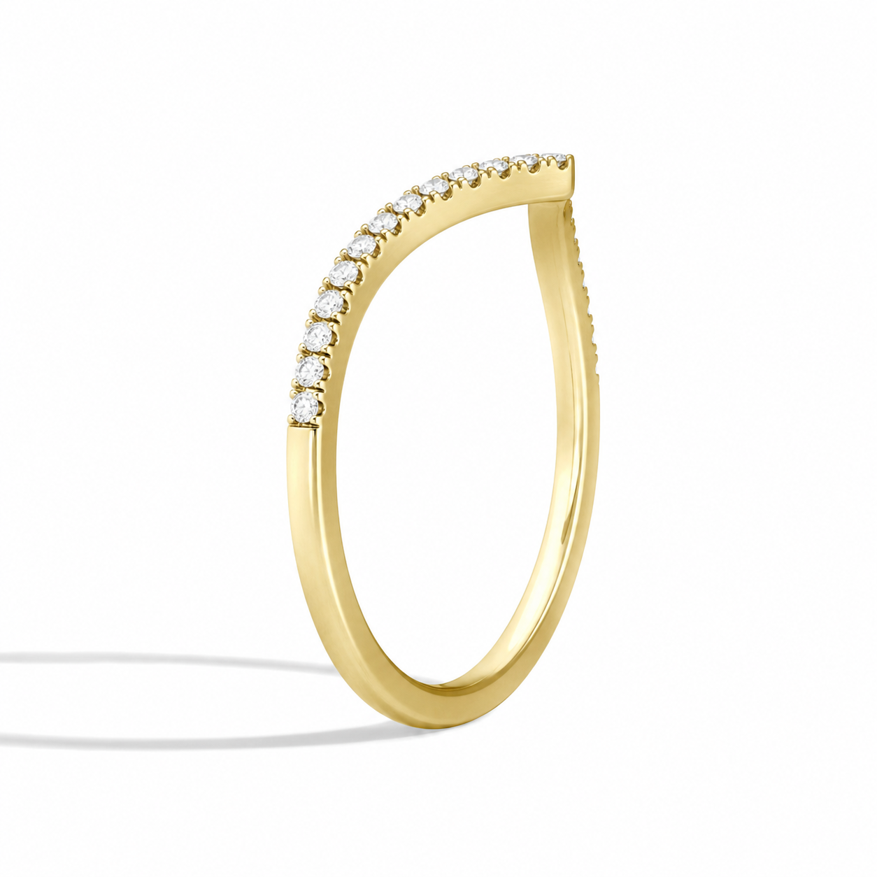 Violetta Curved Ballad Contour Diamond Ring in 18K Yellow Gold second product view