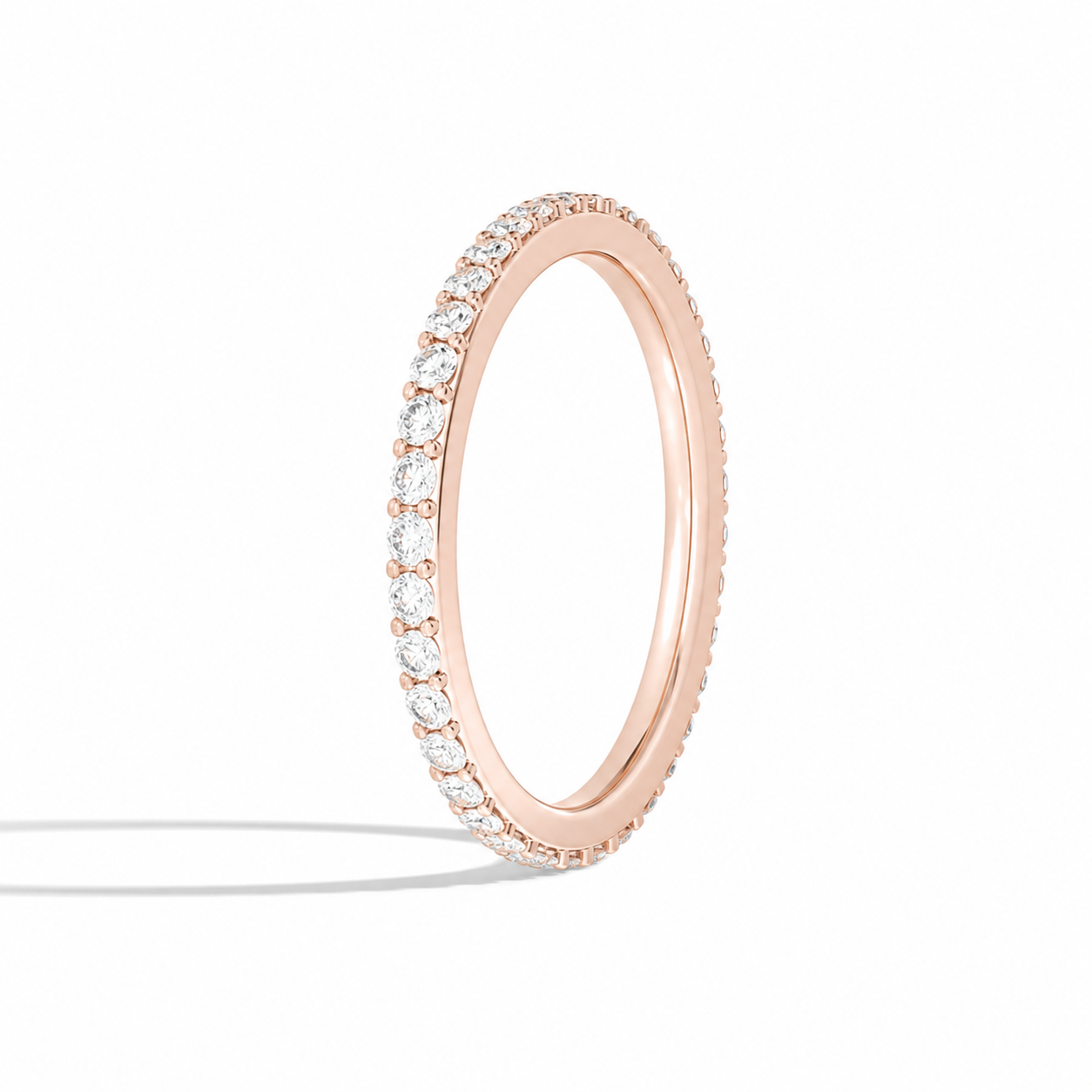 Sela Classic Shared Prong Eternity Diamond Band in 14K Rose Gold second product view