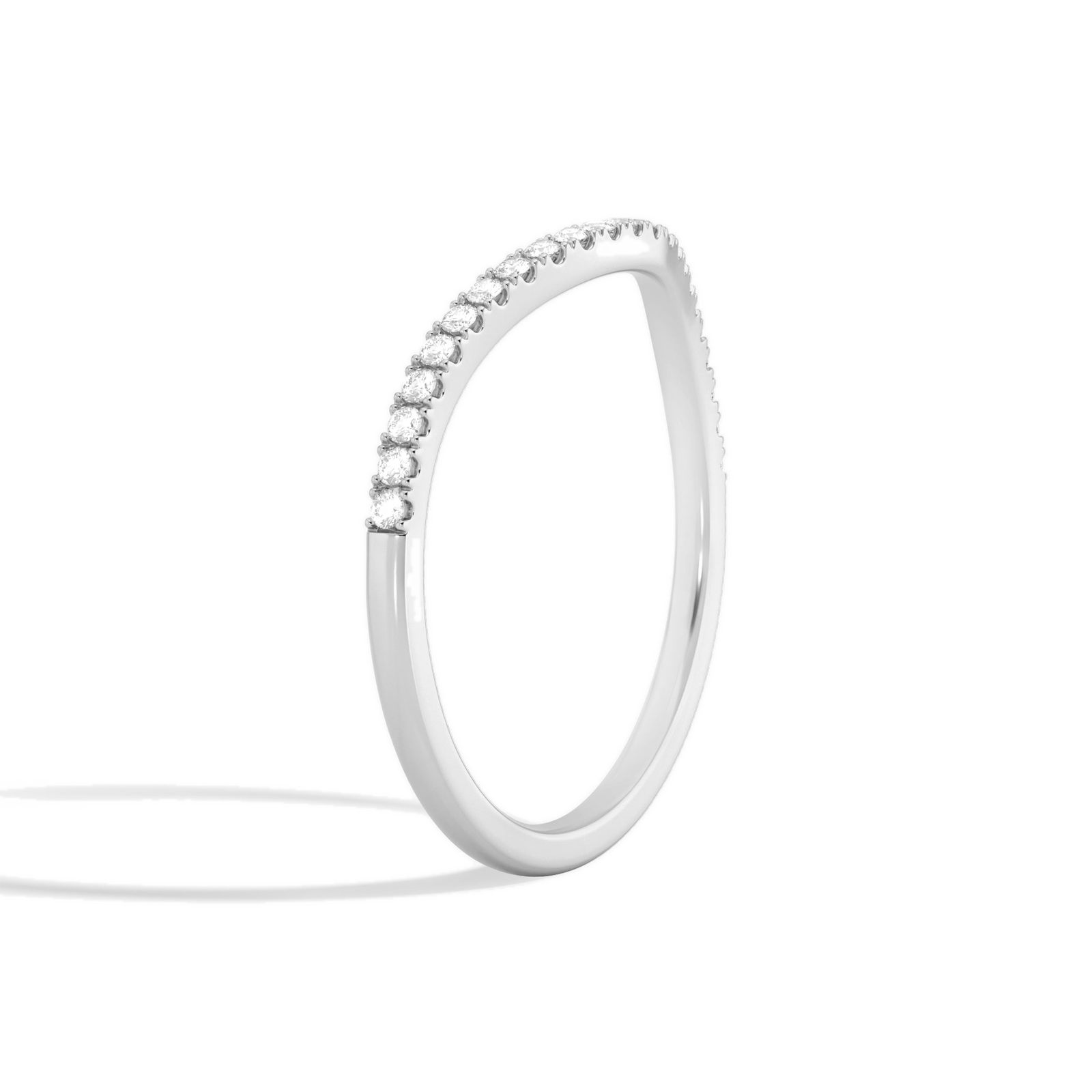 Zara Curved Half Eternity Diamond Band in Platinum second product view