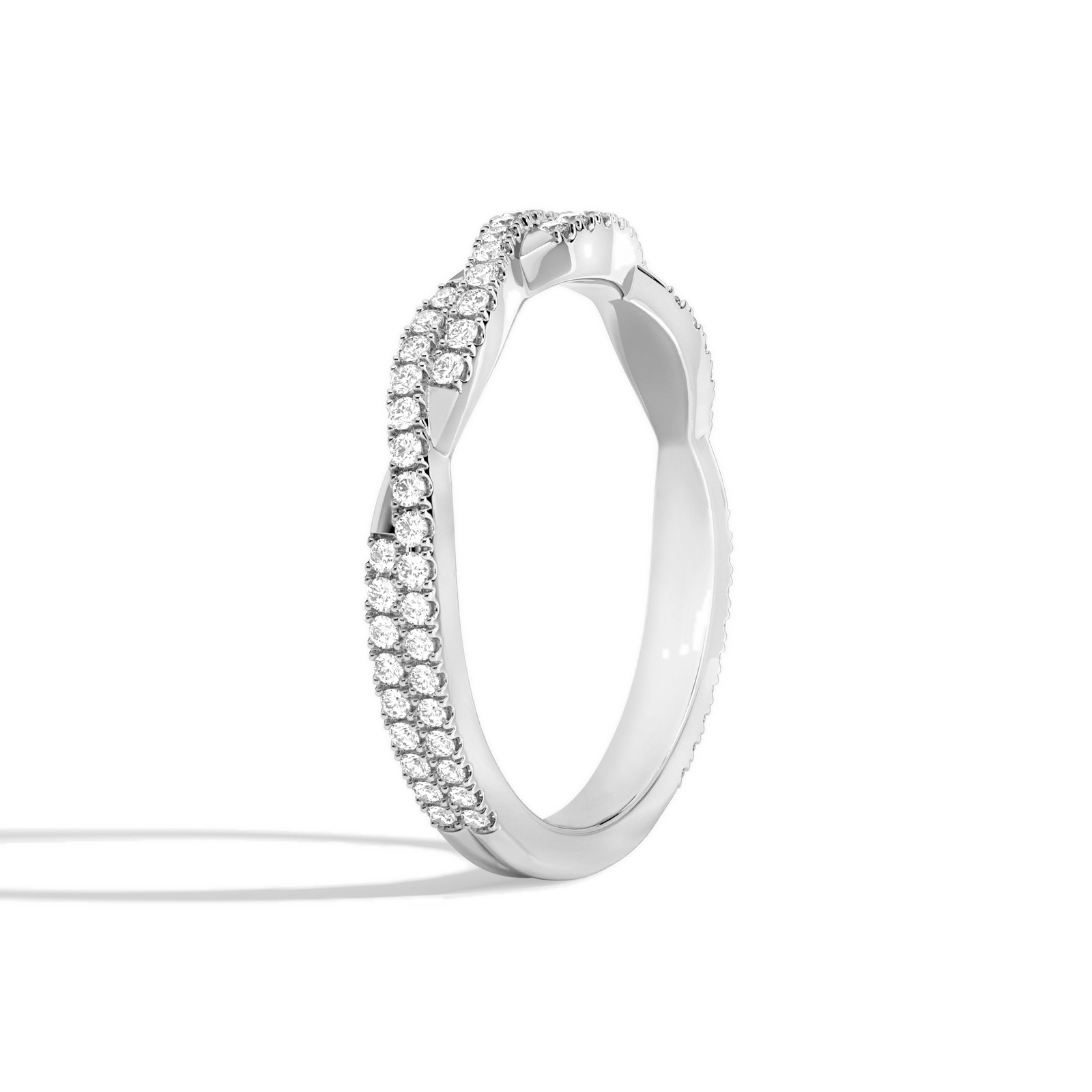 Camille Luxe Petite Twisted Vine Diamond Ring in 14K White Gold second product view