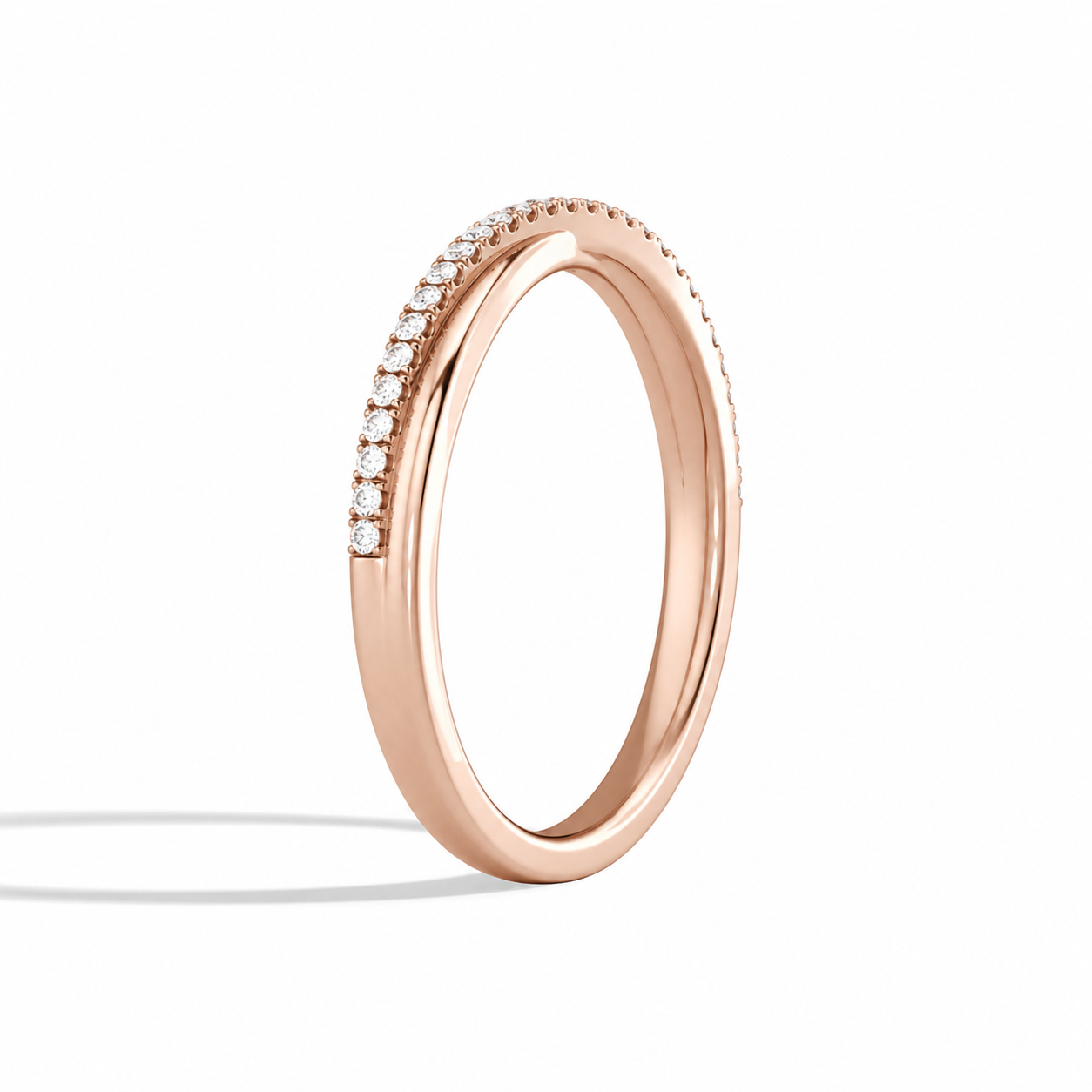 Aster Luxe Crossover Diamond Ring in 14K Rose Gold second product view