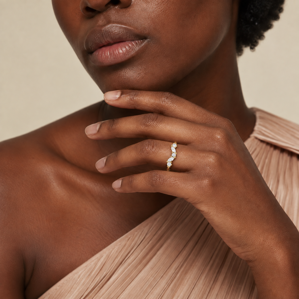 Mabelle Luxe Lab-Grown Diamond Ring in 14K Yellow Gold, worn on hand