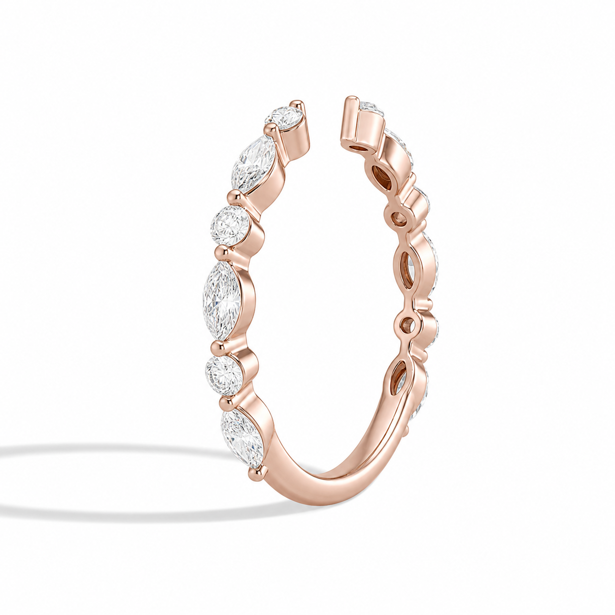 Annelise Luxe Open Diamond Ring in 14K Rose Gold second product view