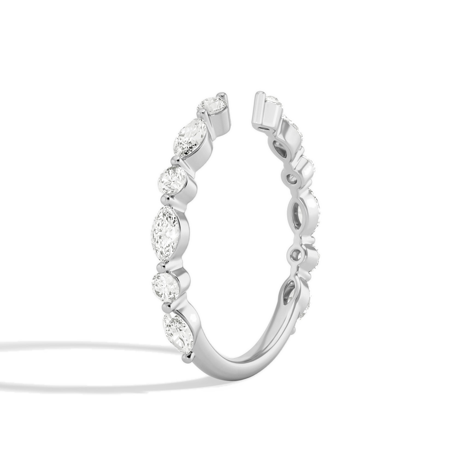 Annelise Luxe Open Diamond Ring in Platinum second product view
