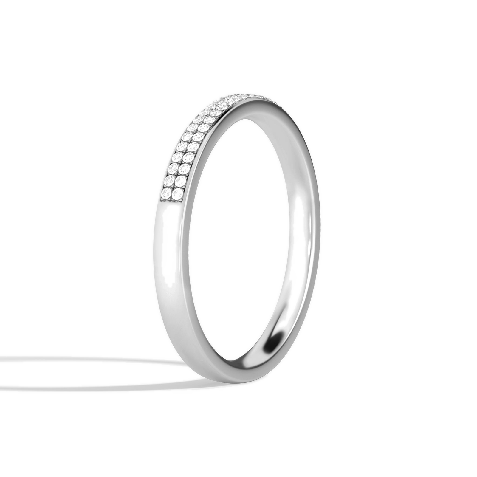 Lysandra Two Row Pave Diamond Ring in 18K White Gold second product view