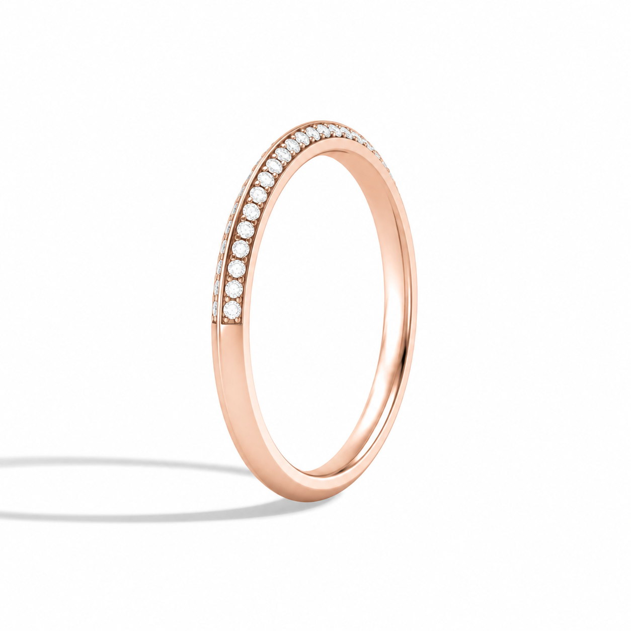 Viola Collette Pave Knife Edge Diamond Ring in 14K Rose Gold second product view