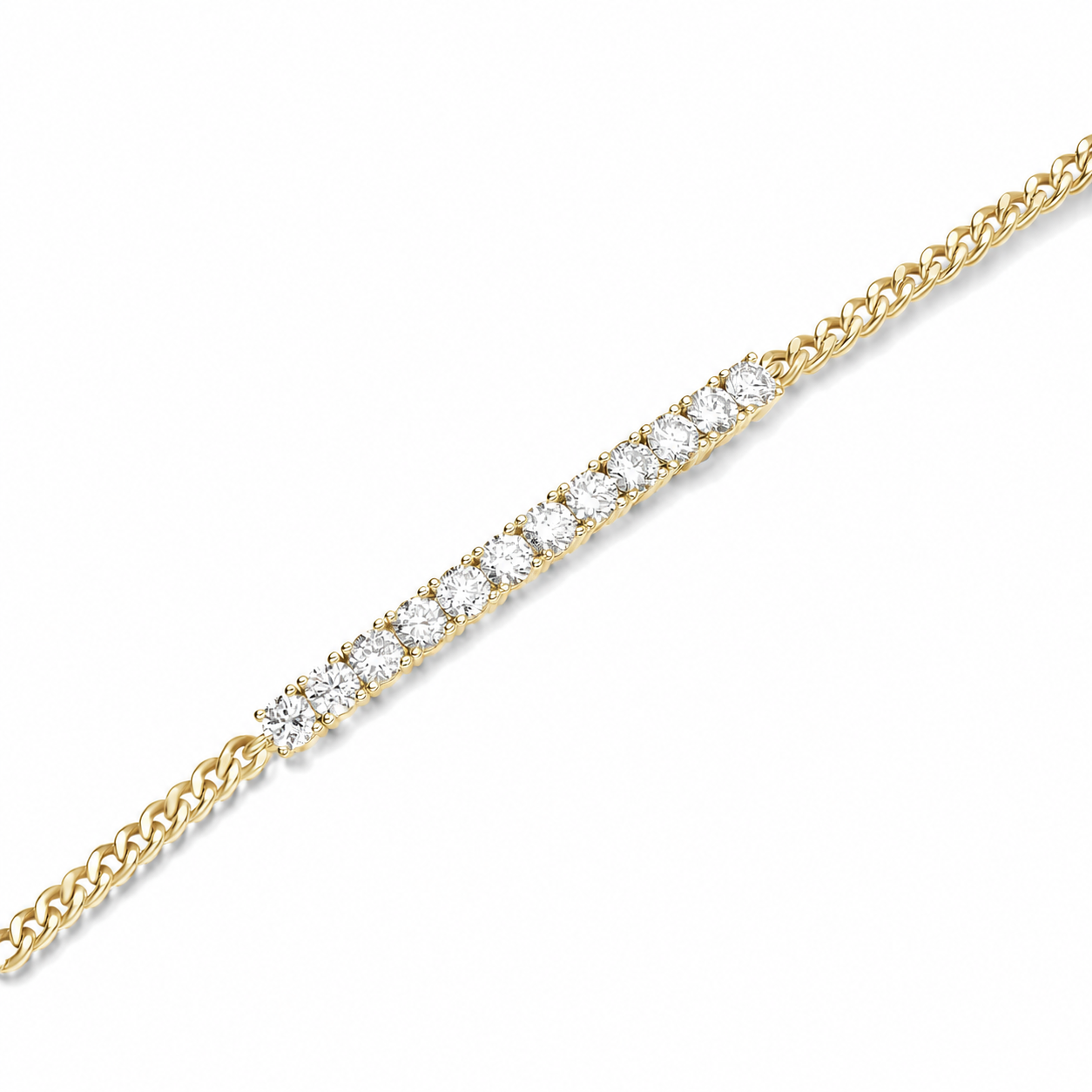 Zinnia Brilliant Bar Diamond Bracelet in 14K Yellow Gold second product view