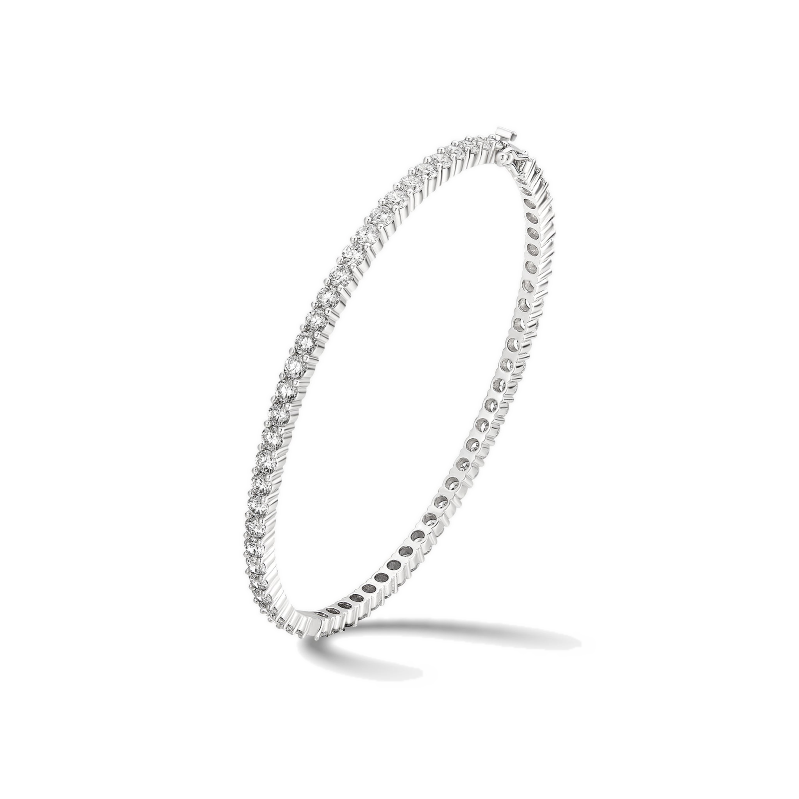 Astraea Brilliant Eternity Diamond Bangle Bracelet in 14K White Gold second product view