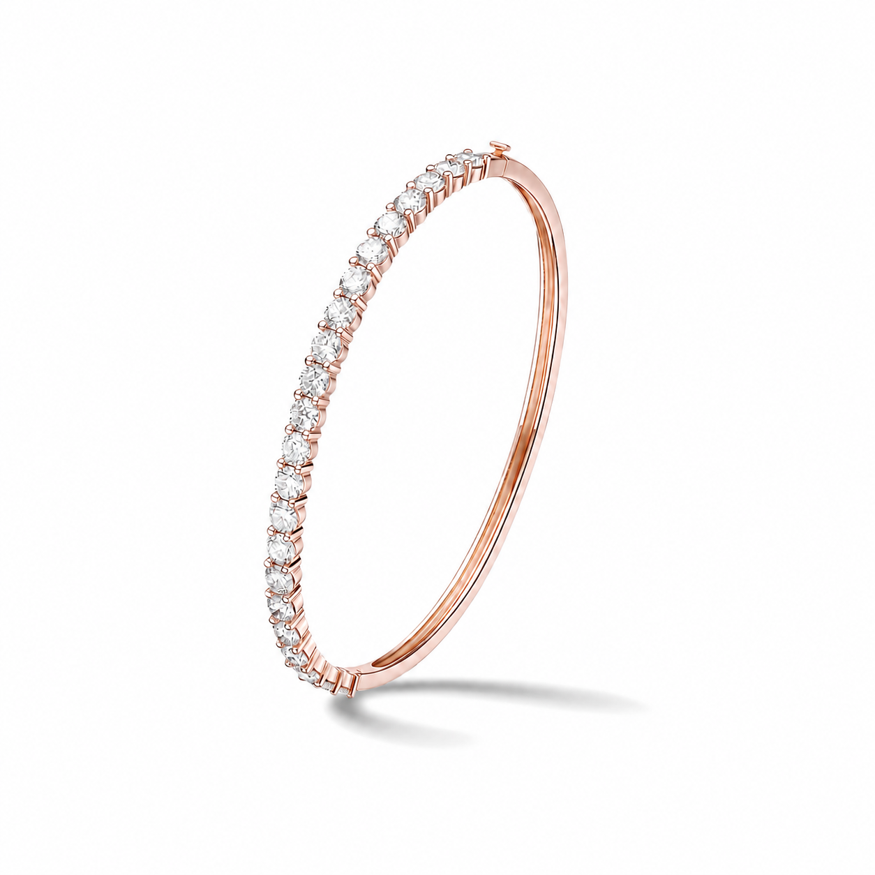 Ciela Brilliant Half Tennis Bangle Diamond Tennis Bracelet in 14K Rose Gold second product view