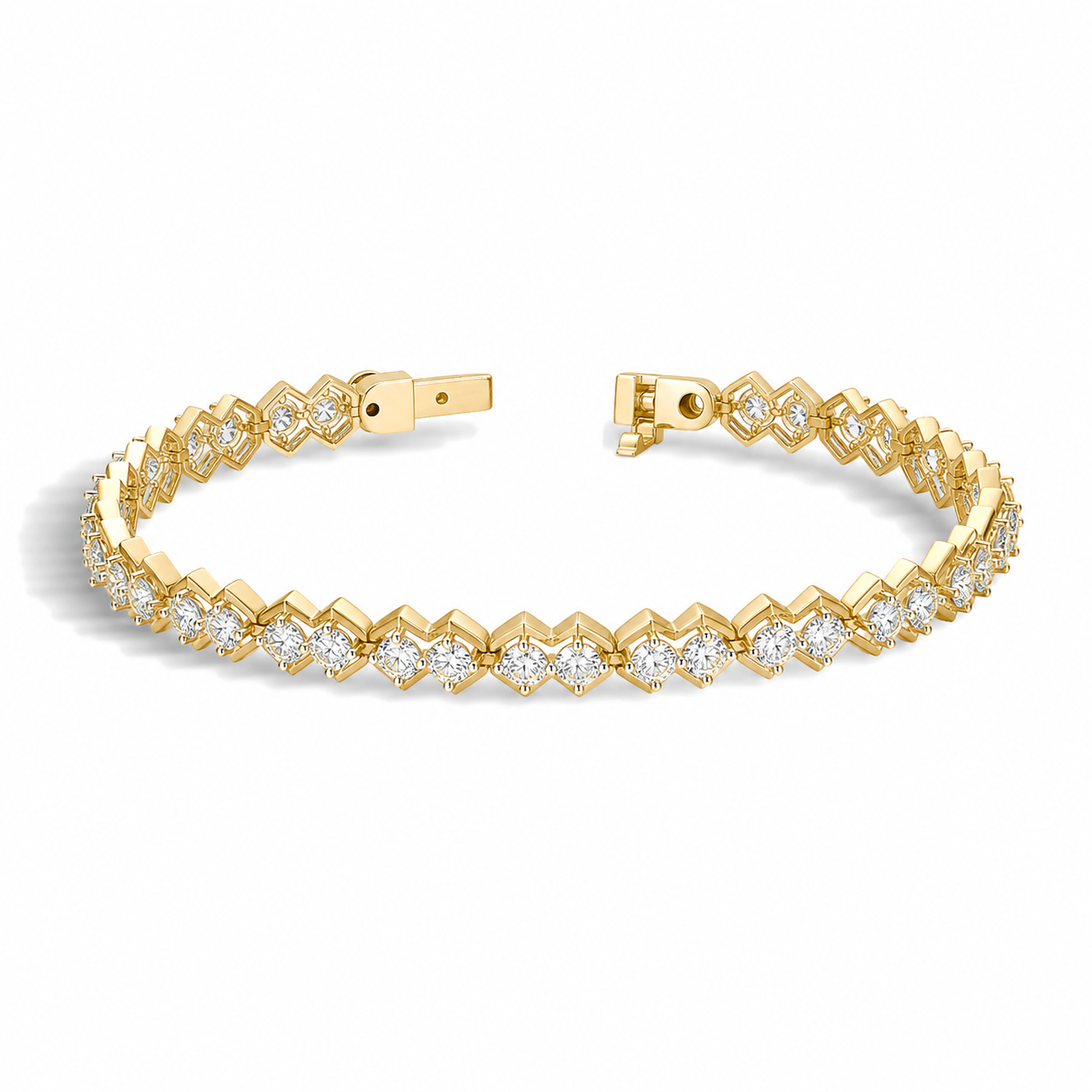 Mireya Eclat Diamond Tennis Bracelet in 18K Yellow Gold second product view