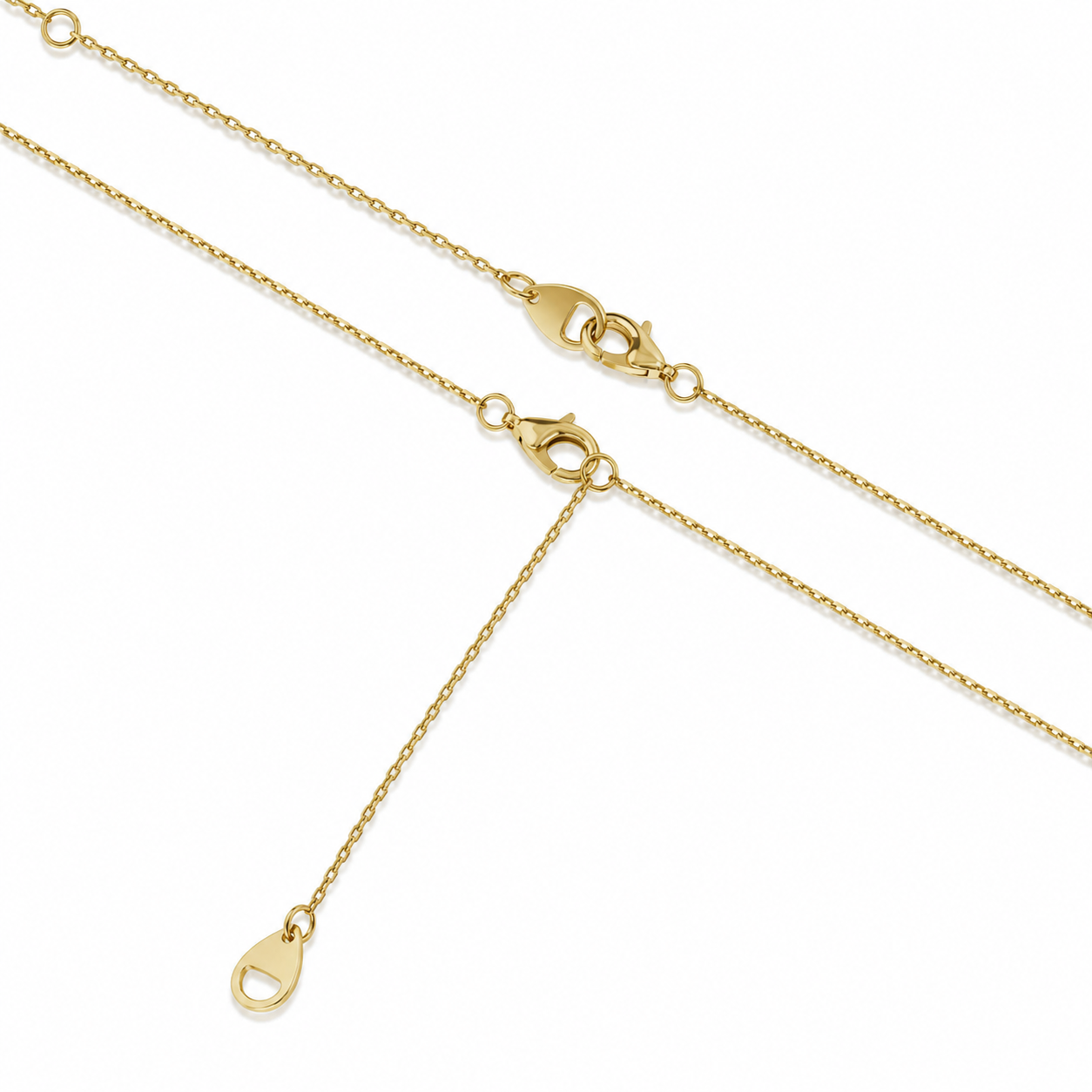 Gianna Three Stone Tassel Diamond Necklace in 14K Yellow Gold second product view