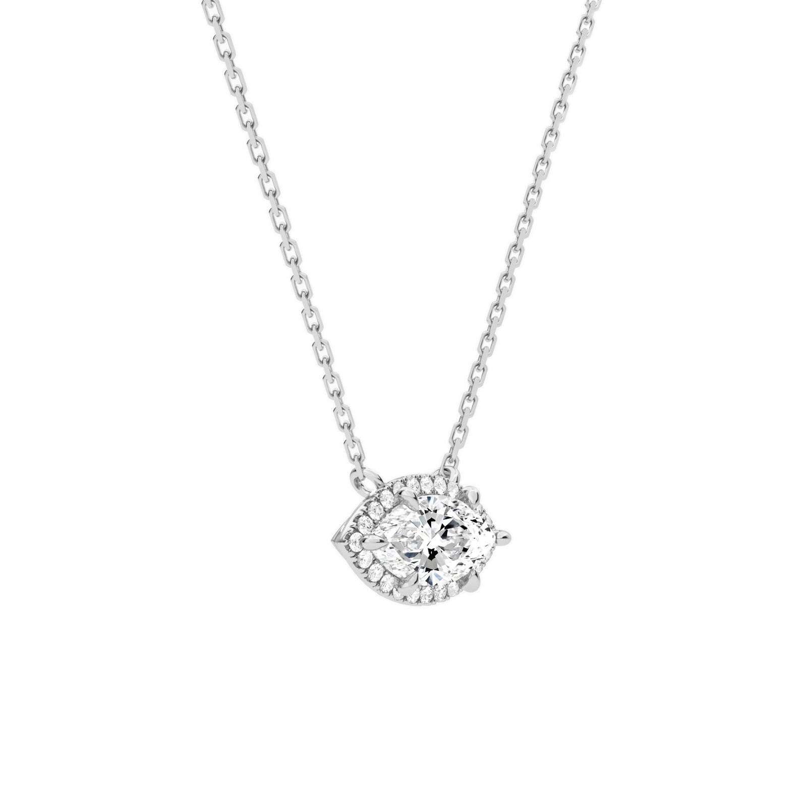 Jessa Marquise Halo Diamond Necklace in 18K White Gold second product view