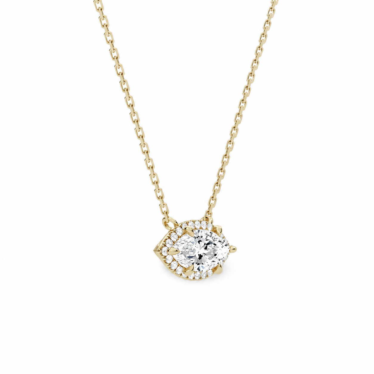 Jessa Marquise Halo Diamond Necklace in 18K Yellow Gold second product view