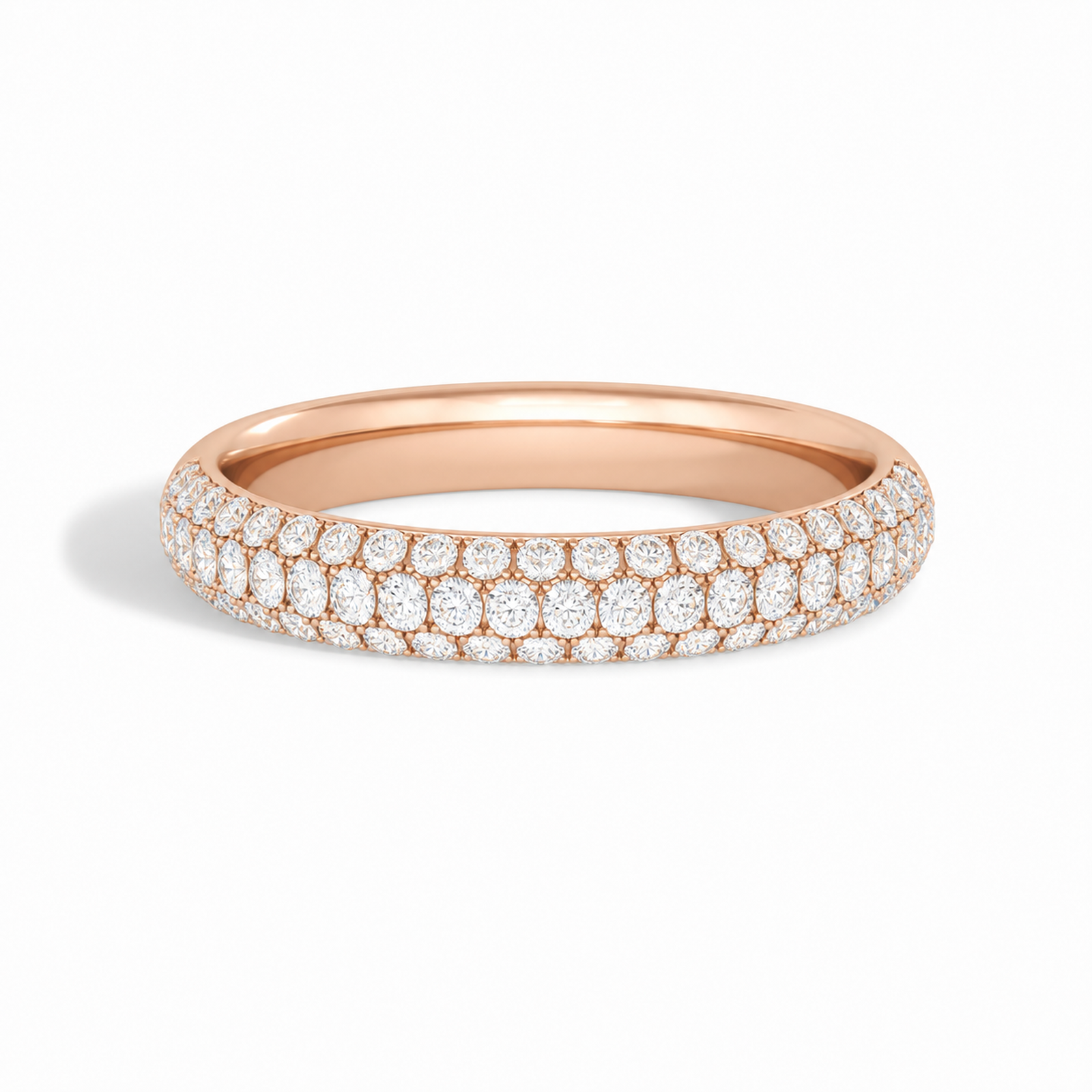 Liora Luxe Pave Half Coverage Lab Grown Diamond Ring in 14K Rose Gold