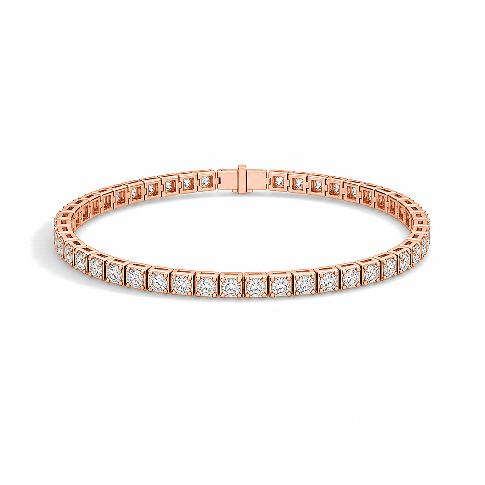 Paloma Brilliant Box Link Lab Grown Diamond Tennis Bracelet in 14K Rose Gold