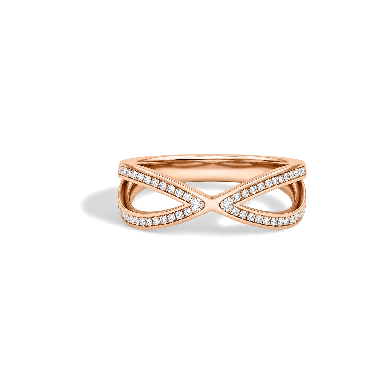 Alina Darcy Crisscross Lab Grown Diamond Ring in 14K Rose Gold