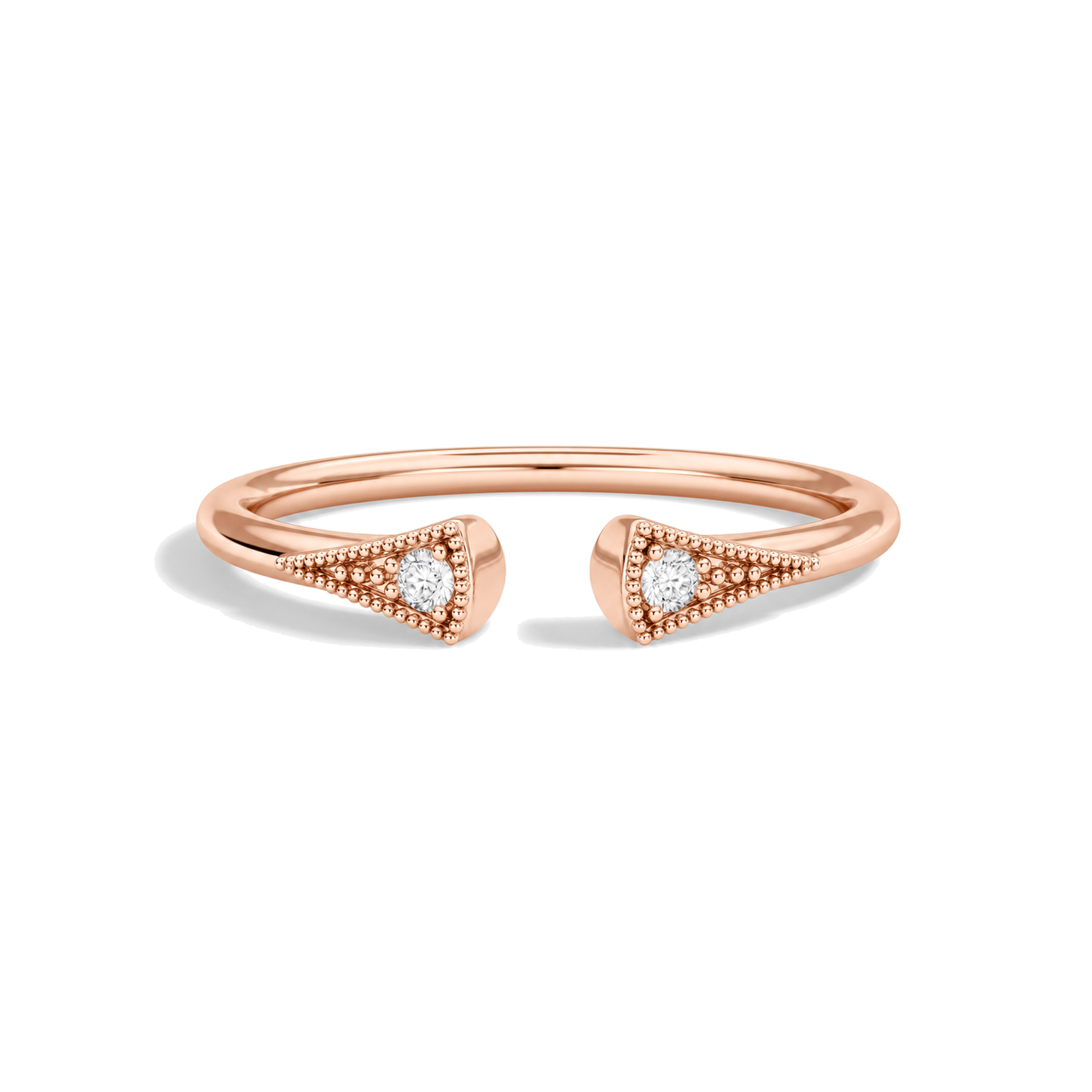 Calla Hudson Milgrain Open Lab Grown Diamond Ring in 14K Rose Gold