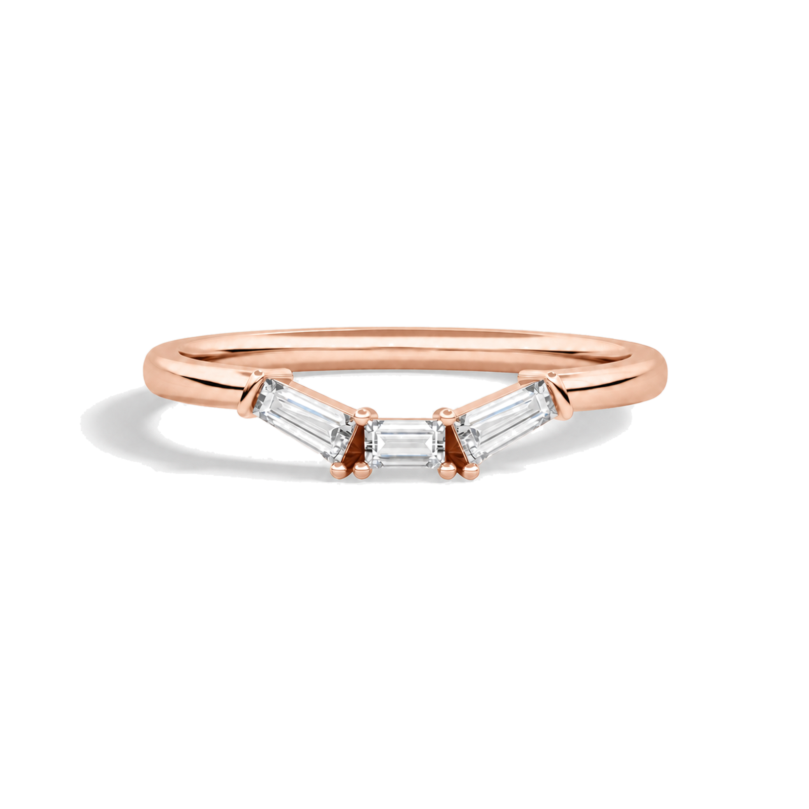 Kira Tapered Baguette Lab Grown Diamond Ring in 14K Rose Gold