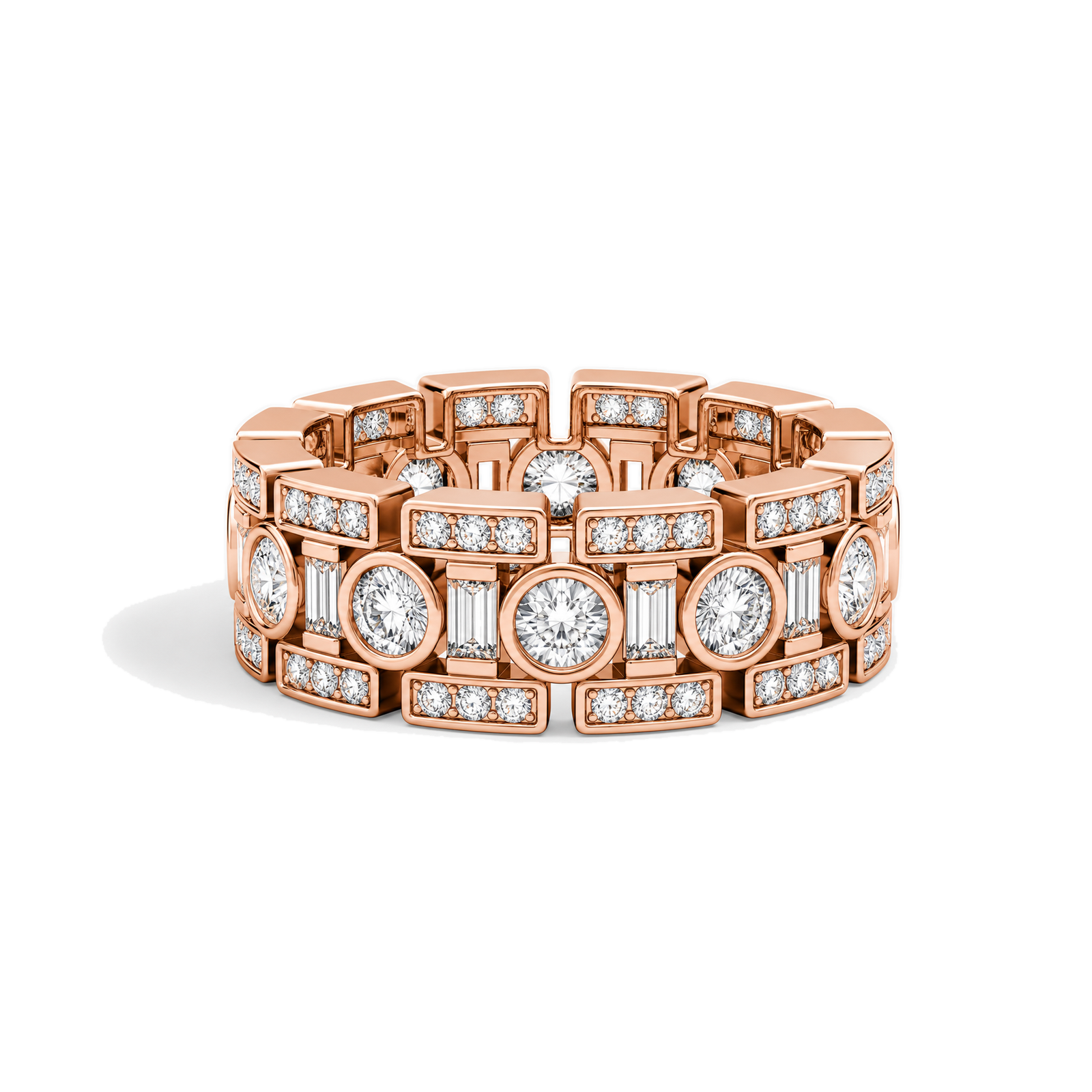 Isolde Baguette Lab Grown Diamond Wedding Band in 14K Rose Gold