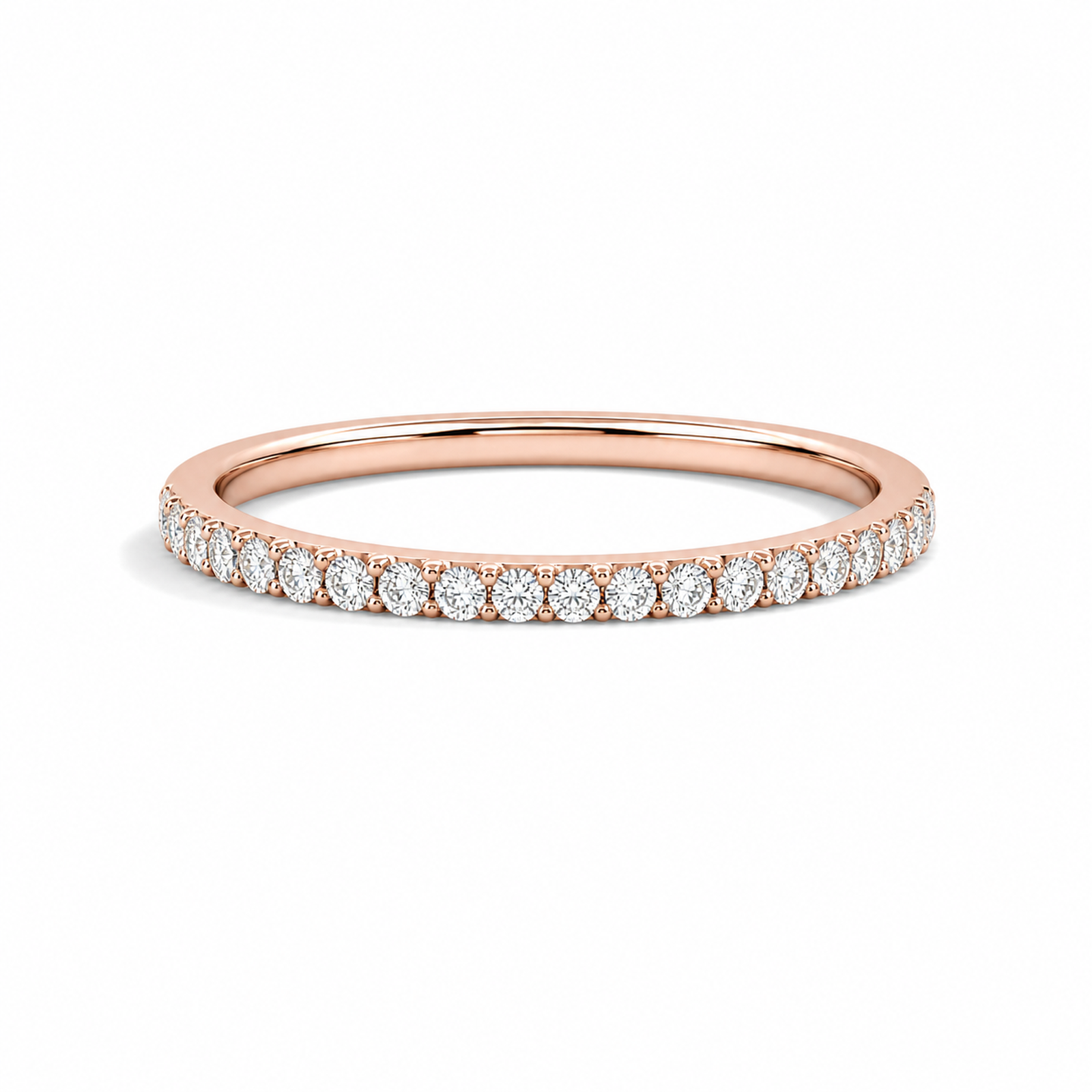 Sela Classic Shared Prong Eternity Lab Grown Diamond Band in 14K Rose Gold