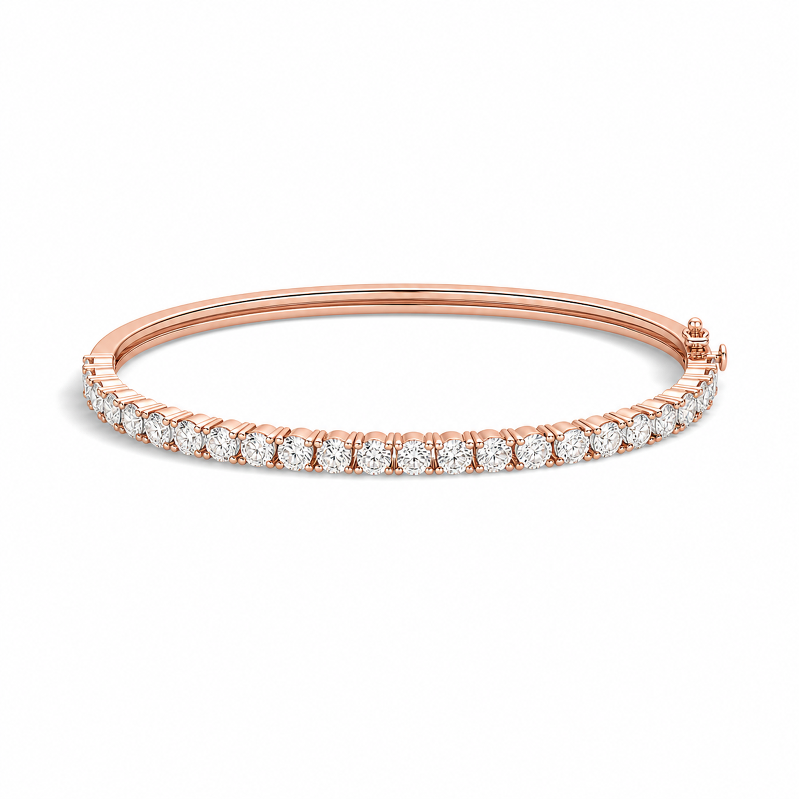 Ciela Brilliant Half Tennis Bangle Lab Grown Diamond Tennis Bracelet in 14K Rose Gold