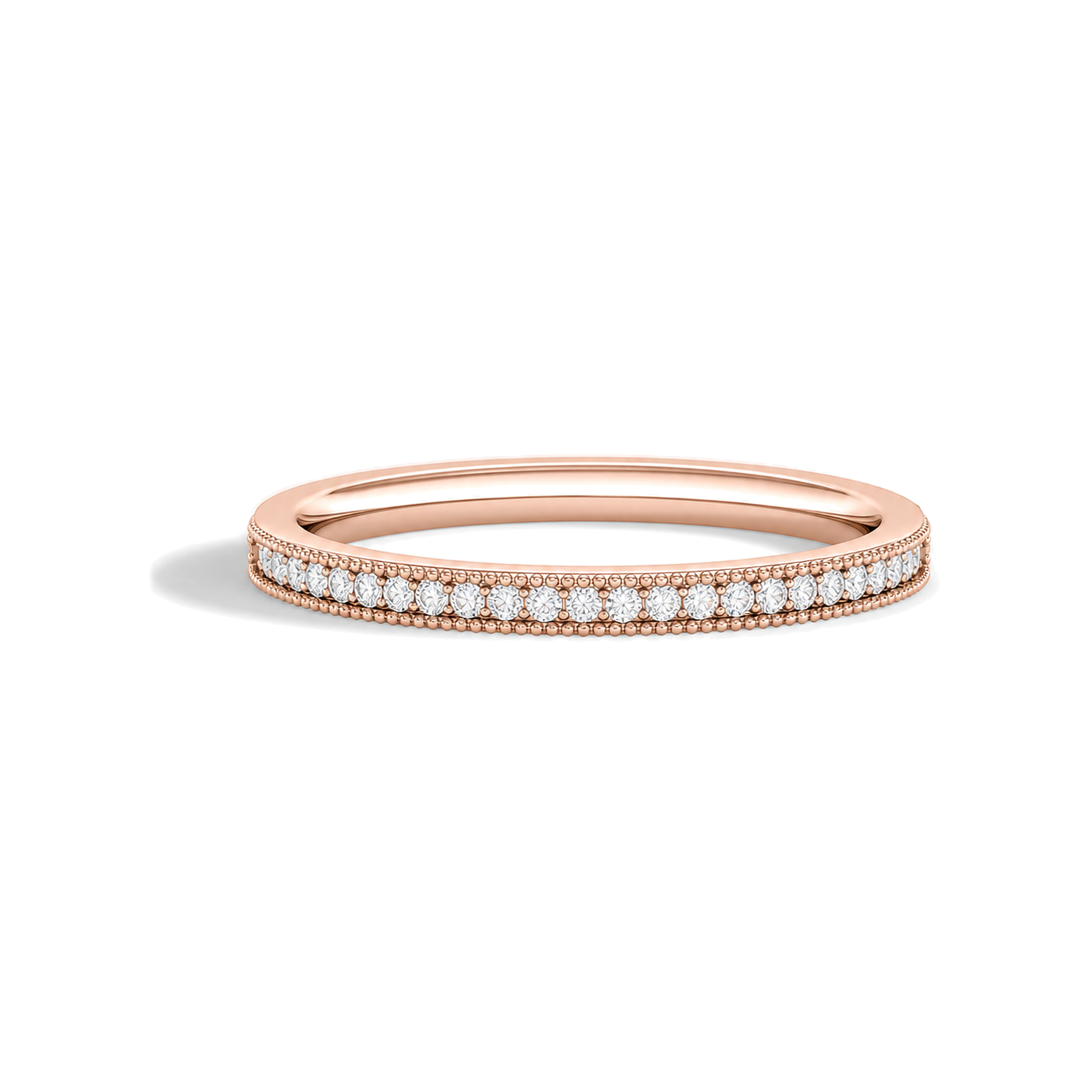 Ines Milgrain Channel Lab Grown Diamond Ring in 14K Rose Gold
