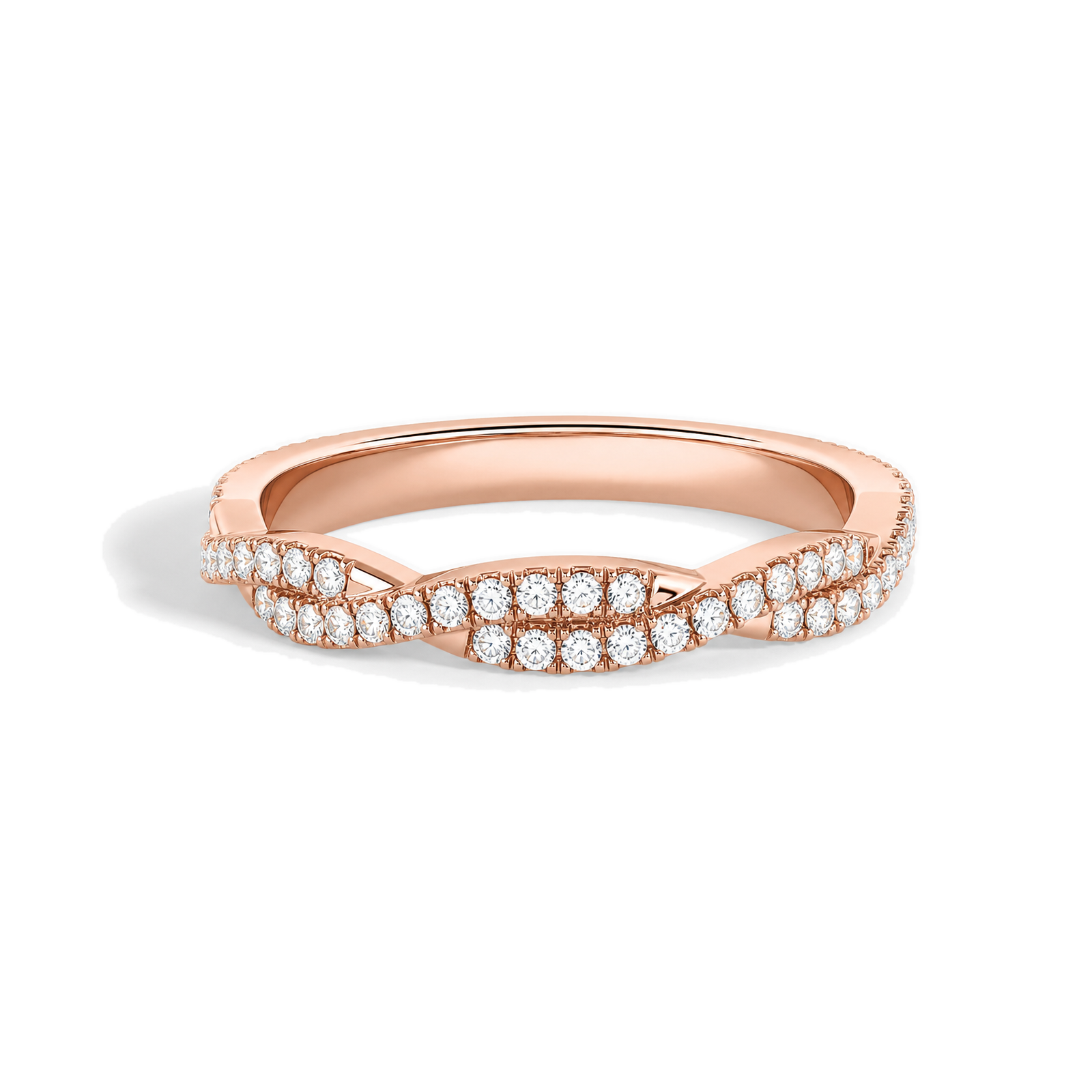 Camille Luxe Petite Twisted Vine Lab Grown Diamond Ring in 14K Rose Gold