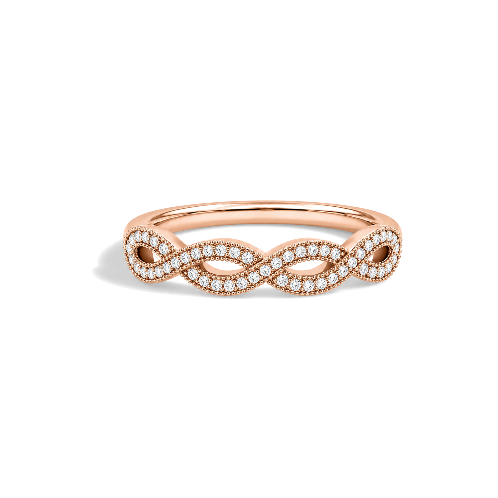 Ottilie Infinito Milgrain Lab Grown Diamond Ring in 14K Rose Gold