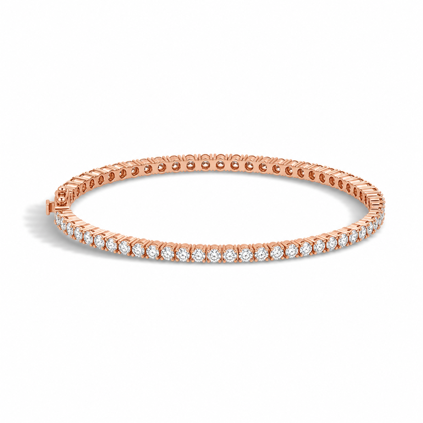 Astraea Brilliant Eternity Lab Grown Diamond Bangle Bracelet in 14K Rose Gold