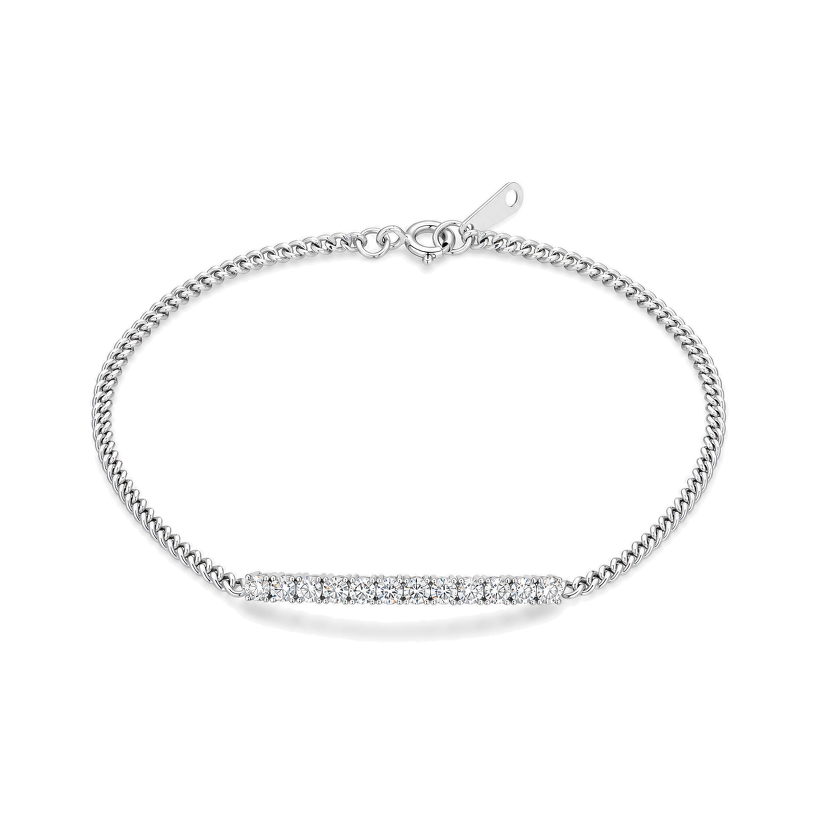 Zinnia Brilliant Bar Lab Grown Diamond Bracelet in 18K White Gold