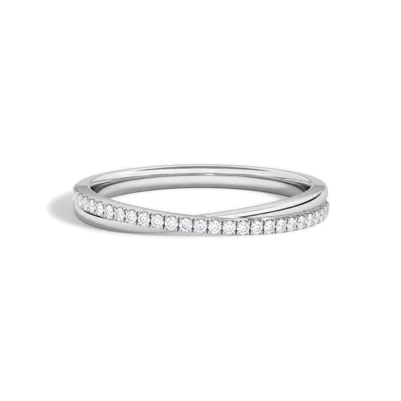 Aster Luxe Crossover Lab Grown Diamond Ring in Platinum