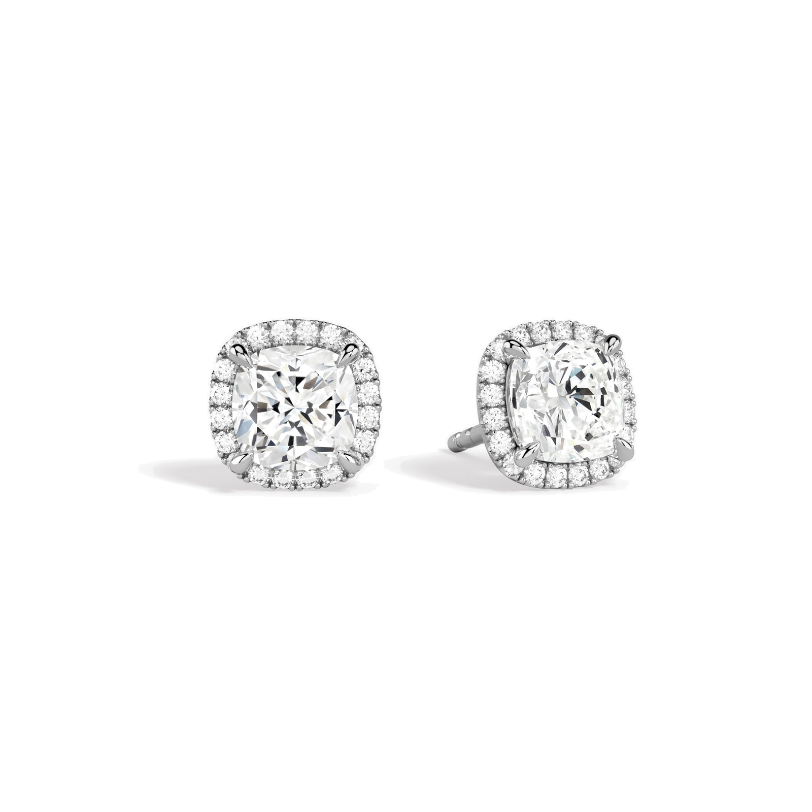 Seren Halo Lab Grown Diamond Stud Earrings in Platinum