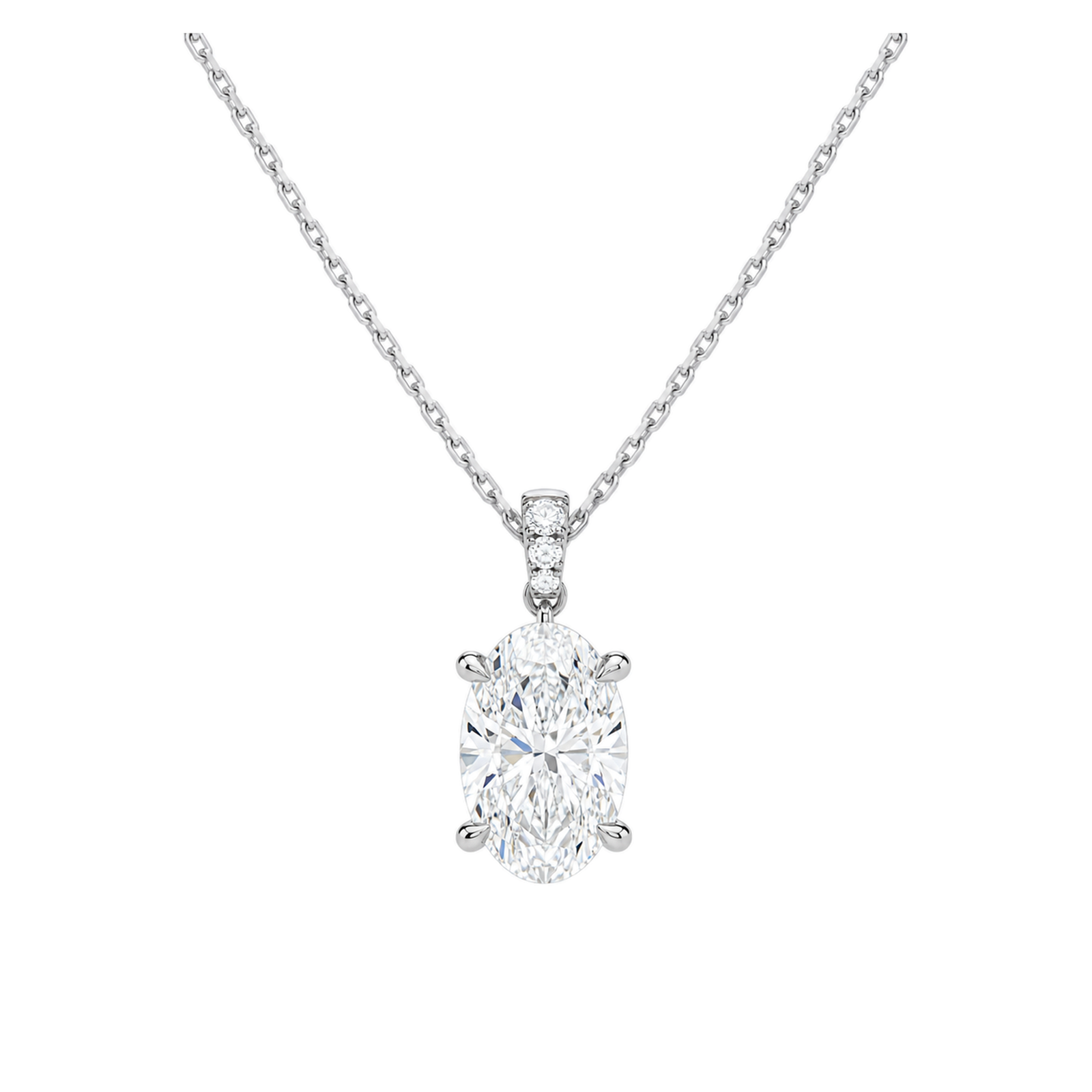Maeva Accented Bail Lab Grown Diamond Pendant Necklace in Platinum