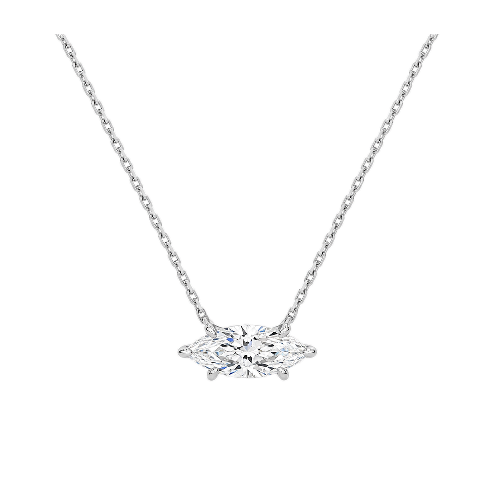 Solenne Solitaire Lab Grown Diamond Necklace in Platinum