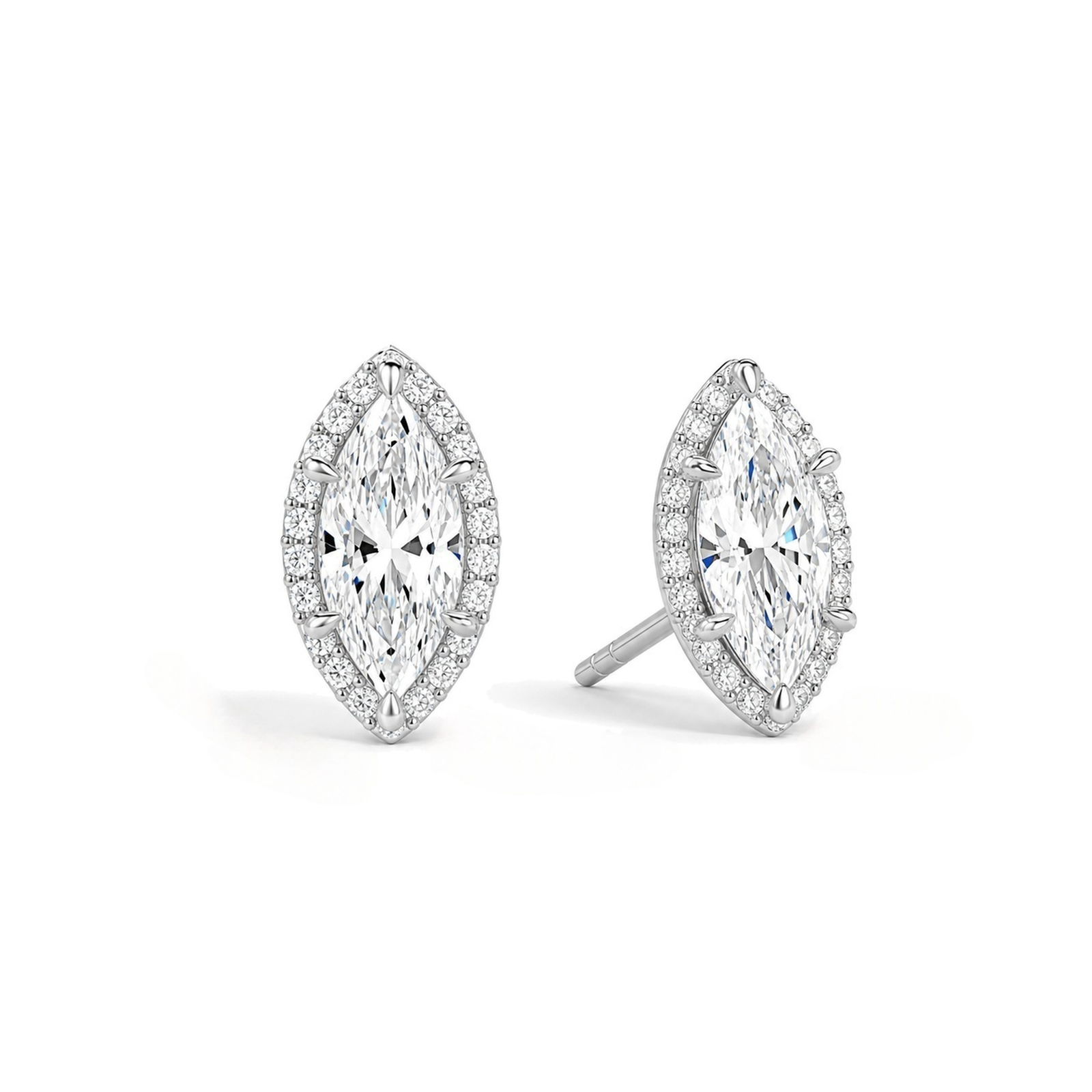 Seren Halo Lab Grown Diamond Stud Earrings in Platinum