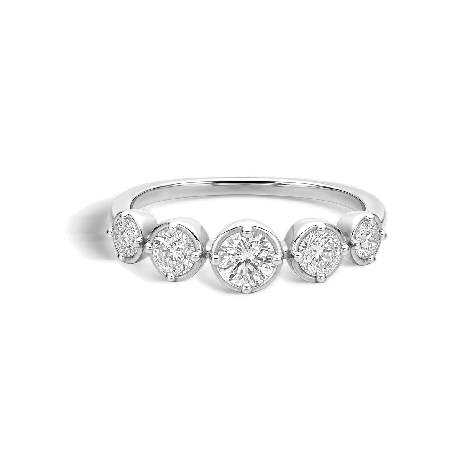 Juliette Bezel Prong Half Eternity Lab Grown Diamond Band in 14K White Gold