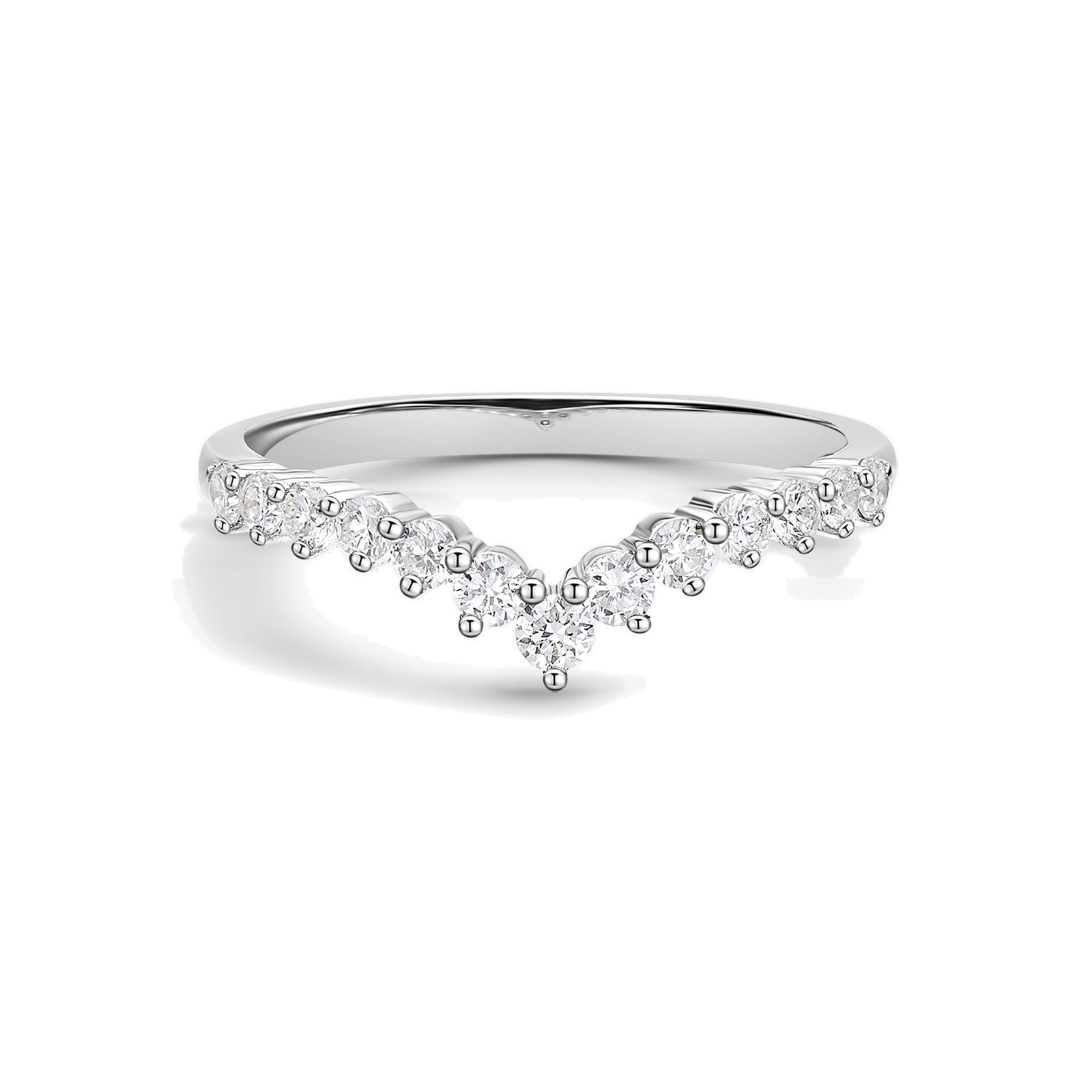 Vivienne Tiara Lab Grown Diamond Wedding Band in Platinum
