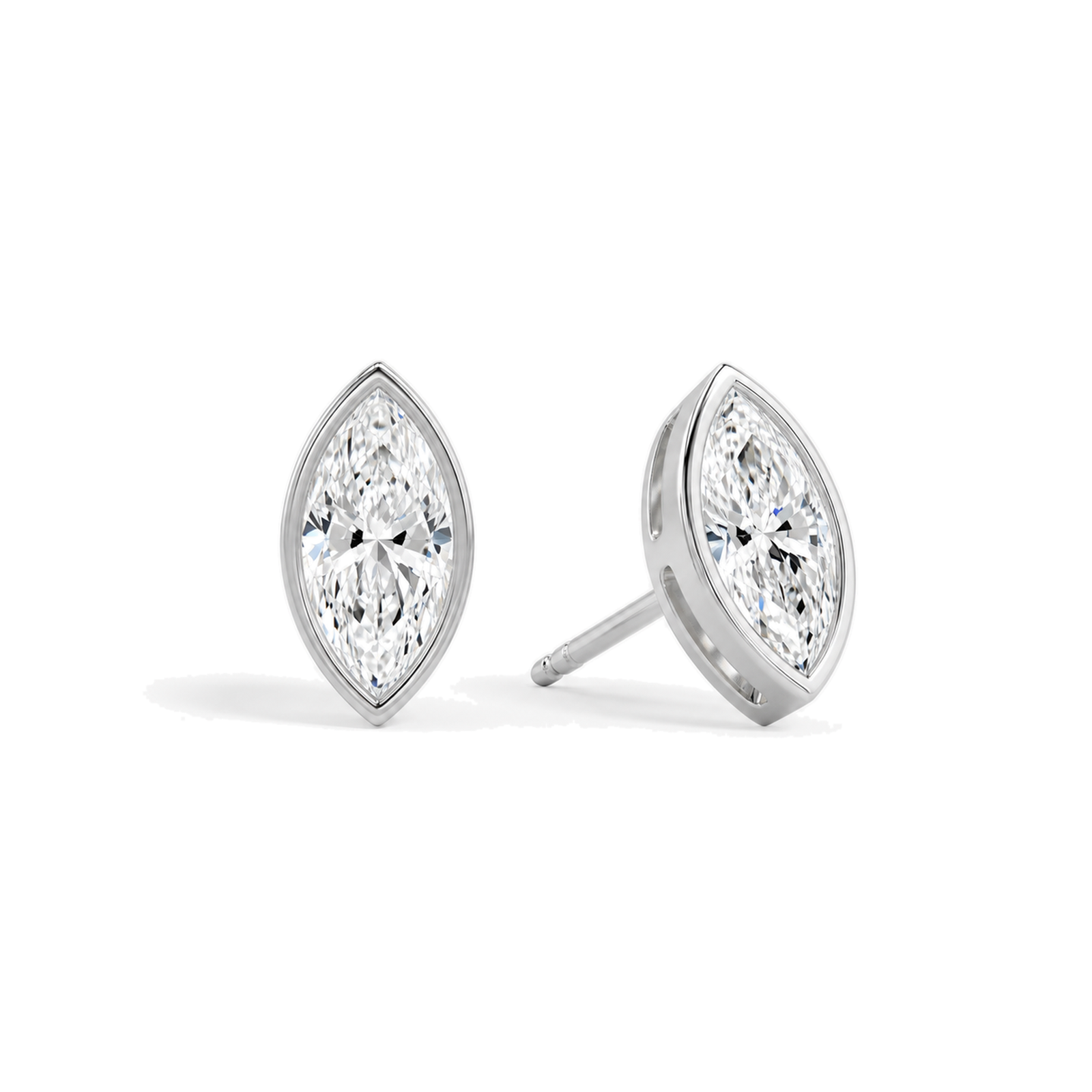 Jolie Bezel Solitaire Lab Grown Diamond Stud Earrings in Platinum