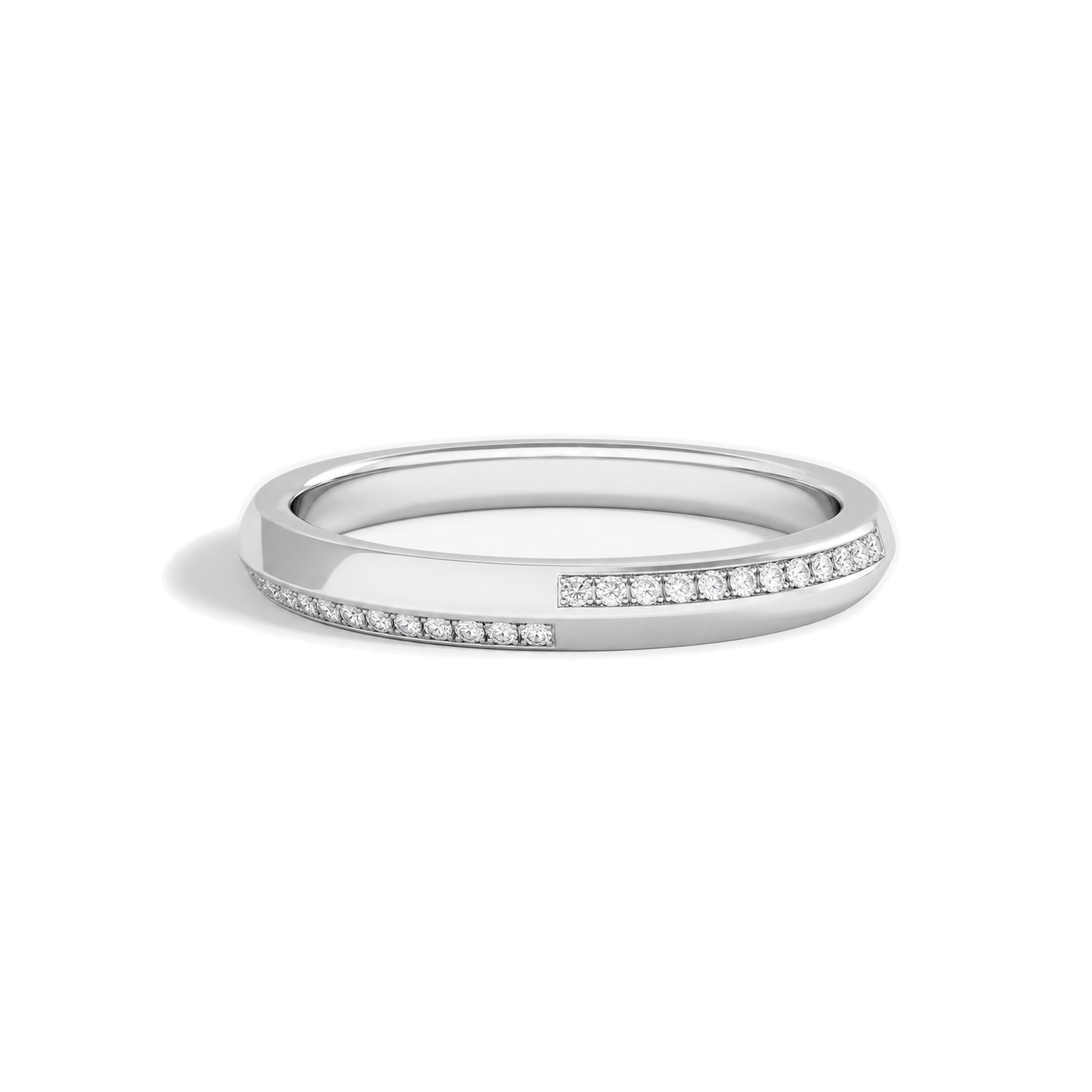 Saskia Knife Edge Lab Grown Diamond Wedding Band in Platinum