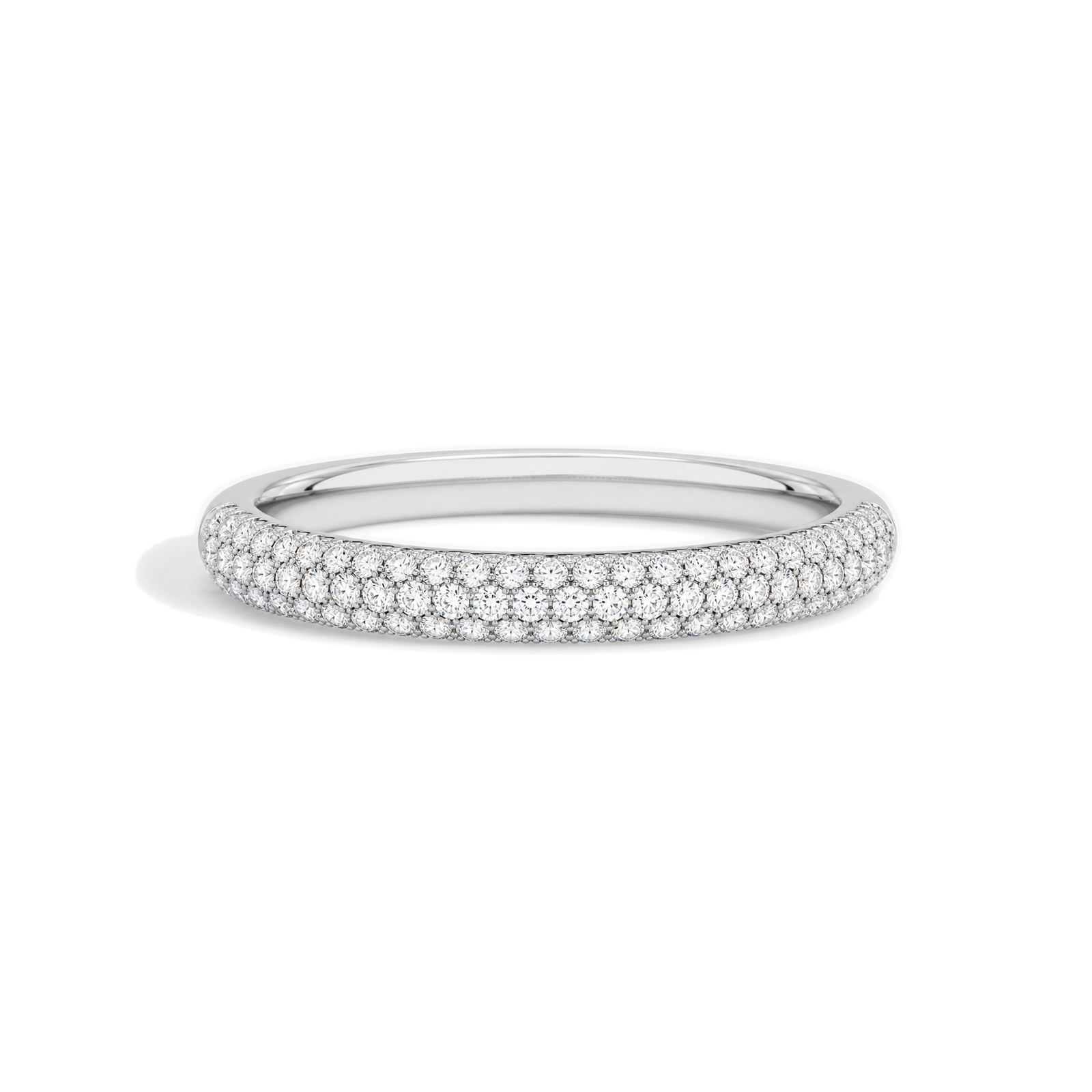 Liora Luxe Pave Half Coverage Lab Grown Diamond Ring in Platinum